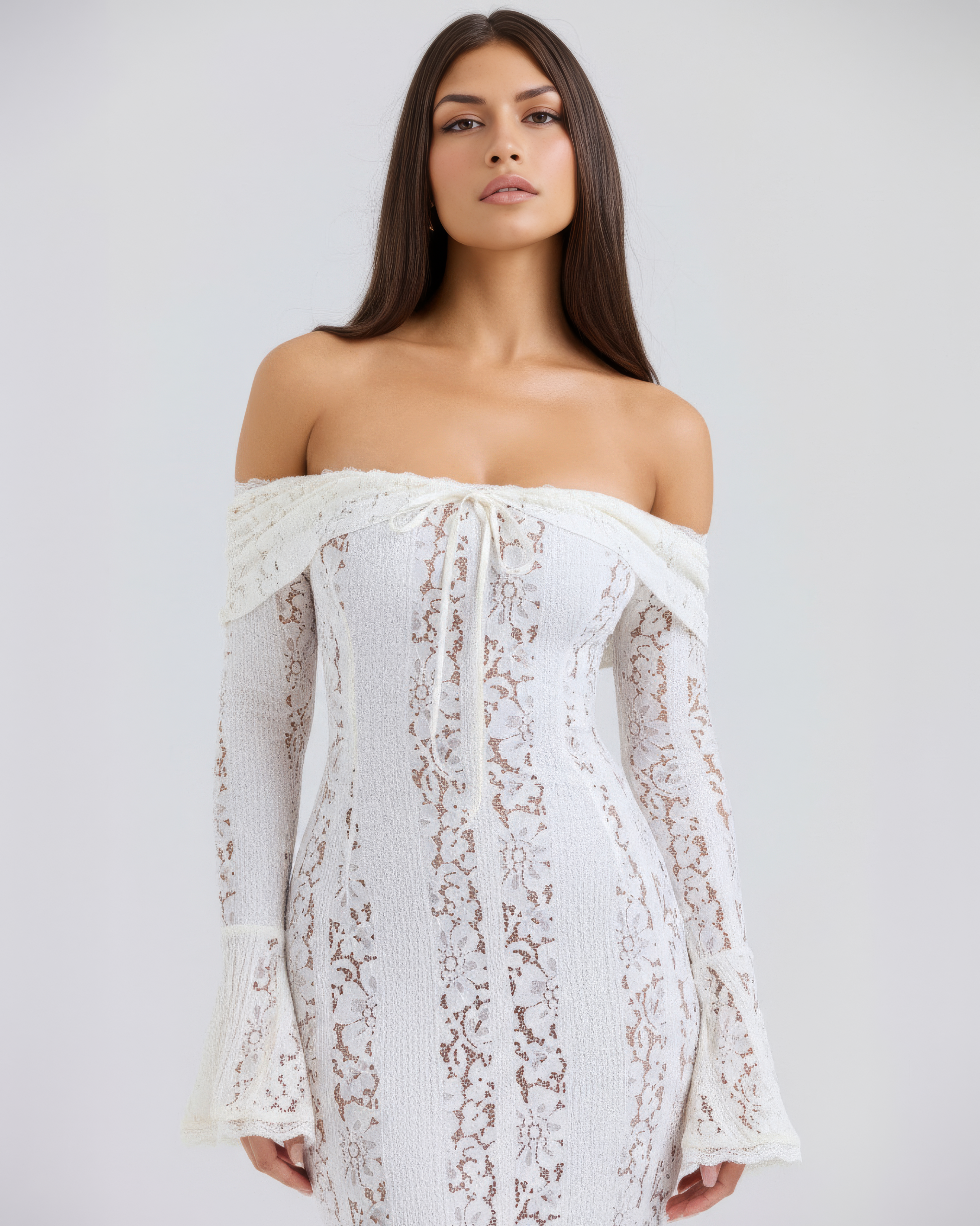 Alessandra Krem Maxi Elbise