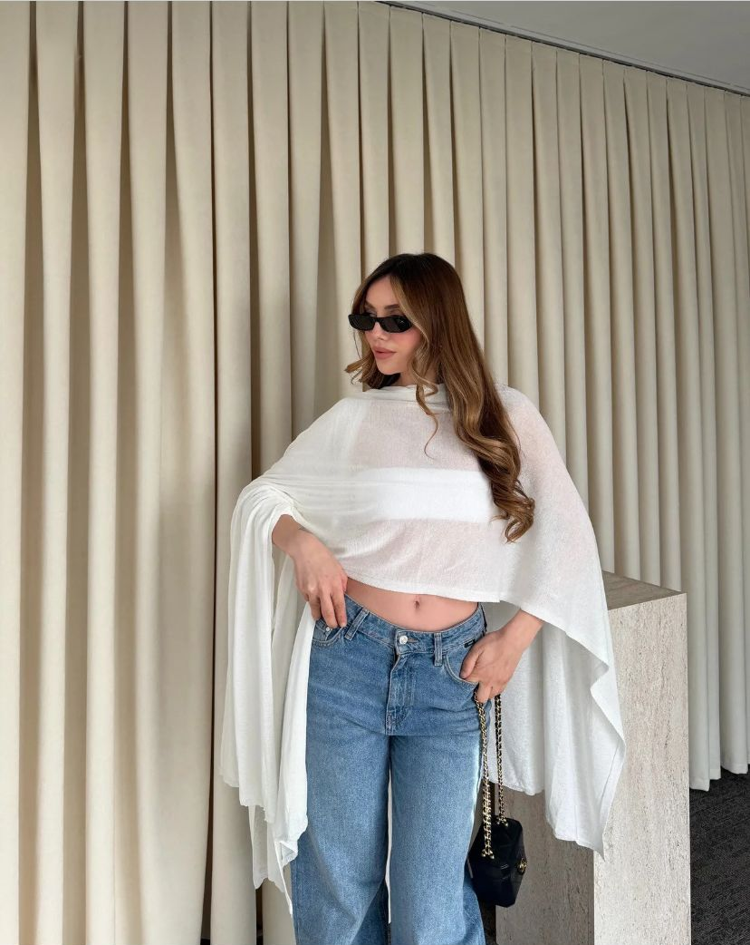 Aura Draped Cape Top