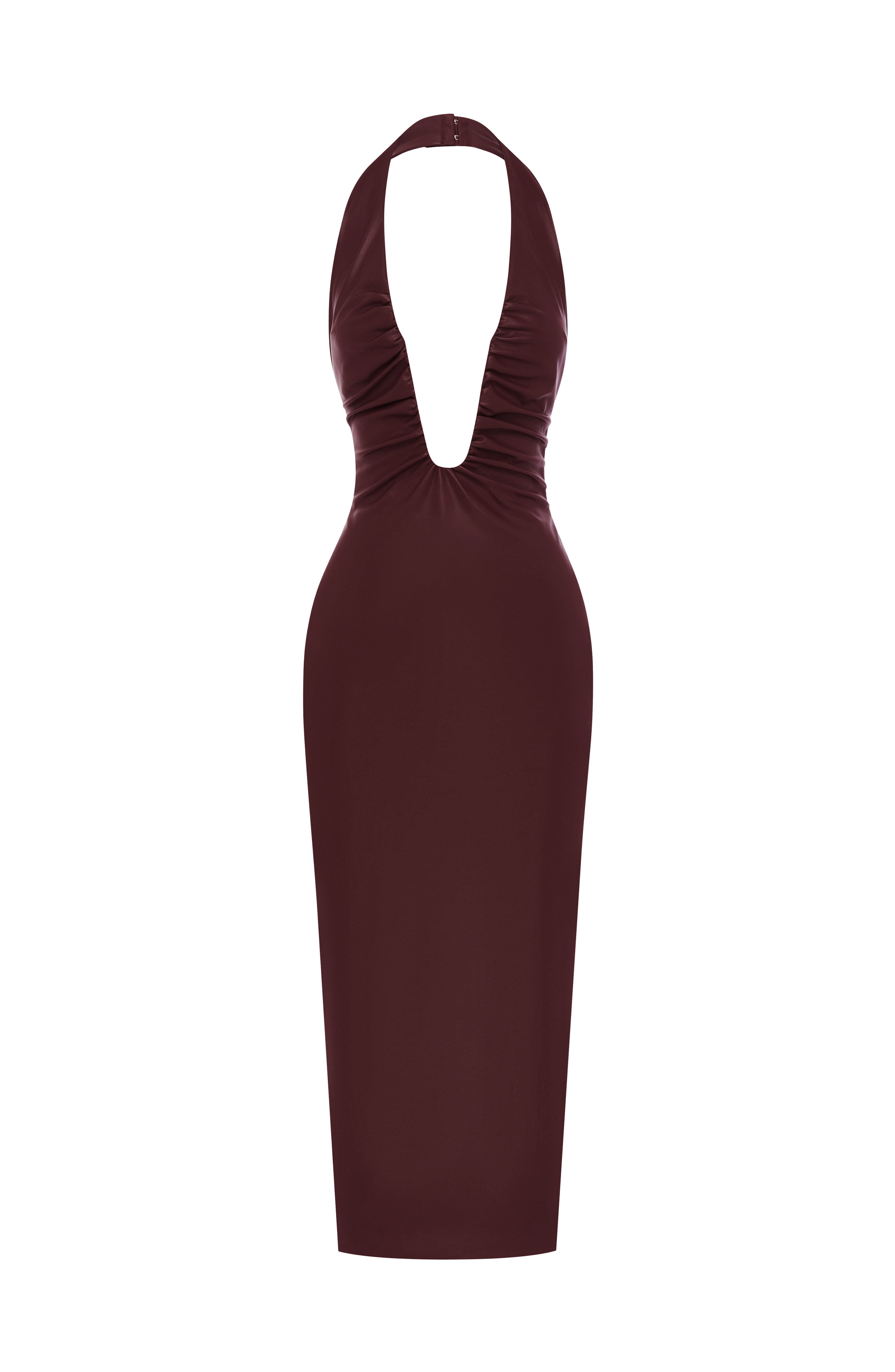 Ainsley Bordo Midi Elbise
