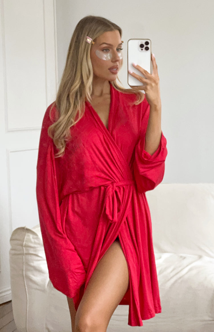 Bordo Şık Robe - Neredeyse Hazır, Konforlu ve Modern