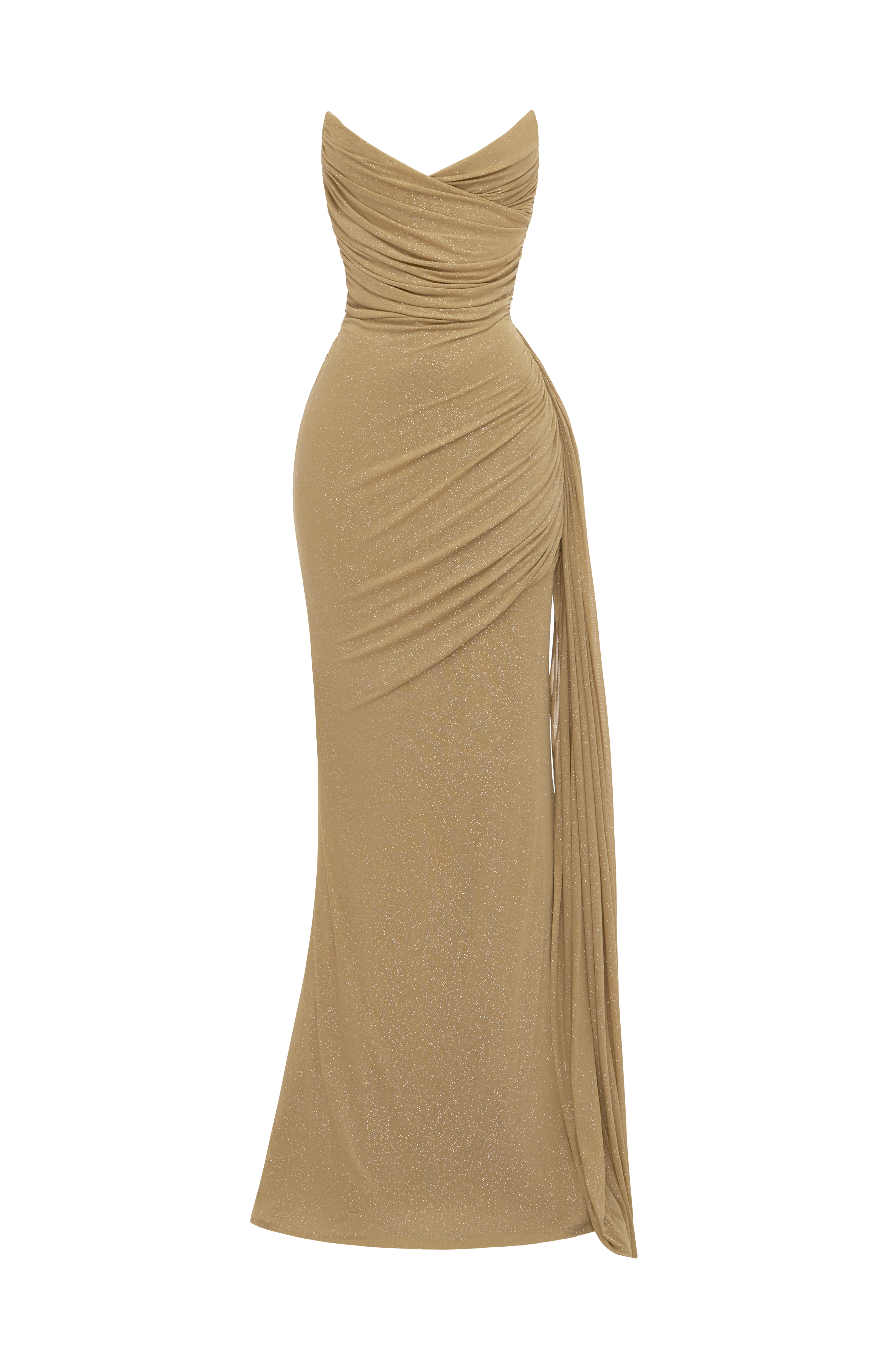 Ashika Maxi Elbise – Işıltılı Altın