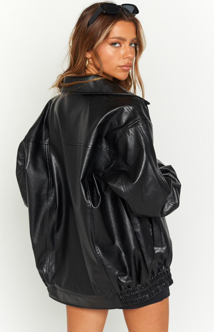 Abbi PU Siyah Bomber Ceket