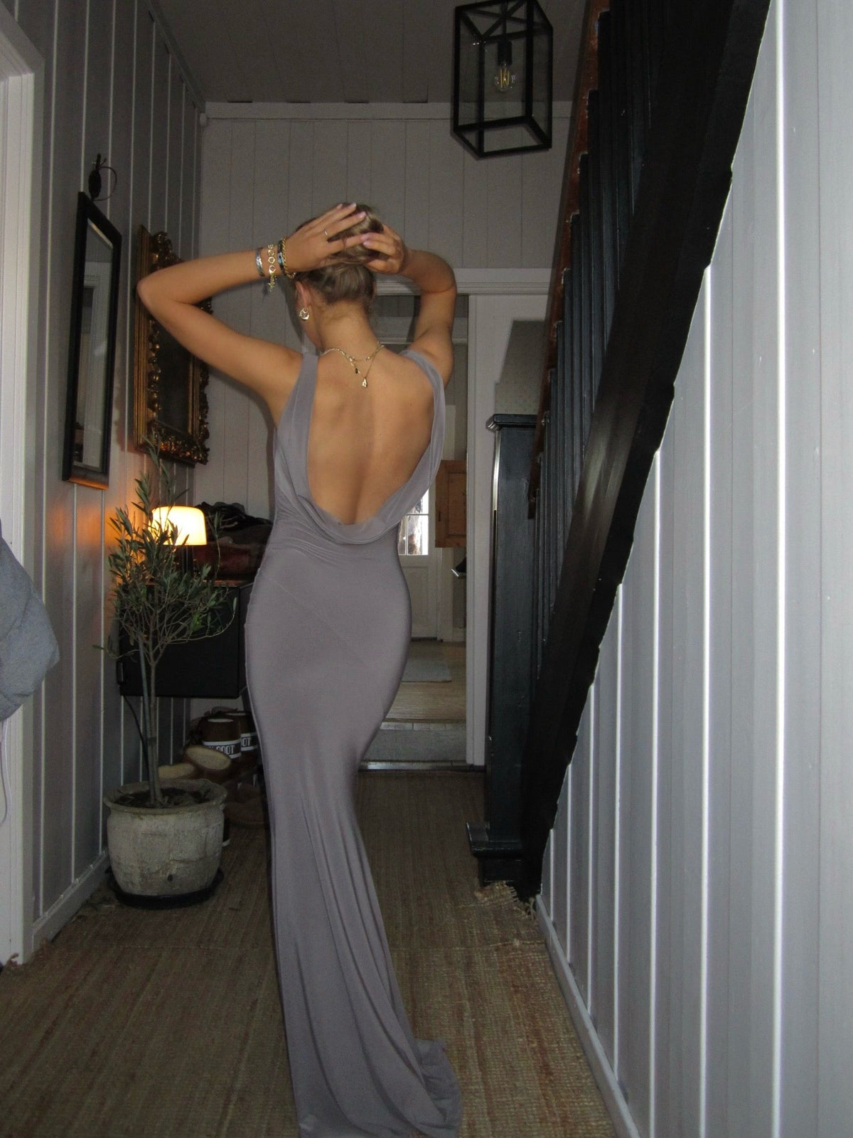 Flora Maxi Elbise - Taupe