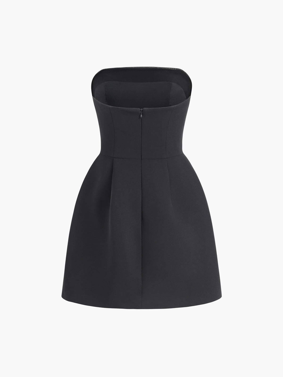 Straplez Düz Mini Elbise