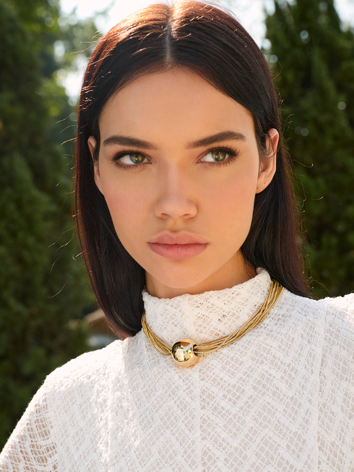 Çoklu Zincir Parlak Top Choker