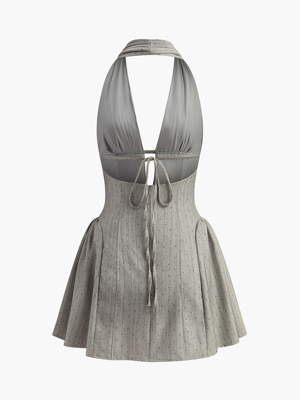 Back Tie Halter Elbise