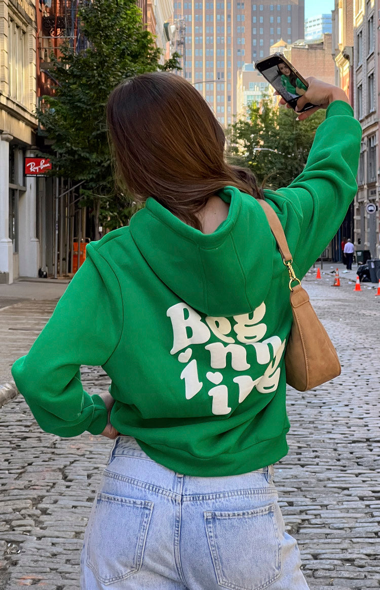 Yeşil Snuggle Bubble Kapüşonlu Sweatshirt