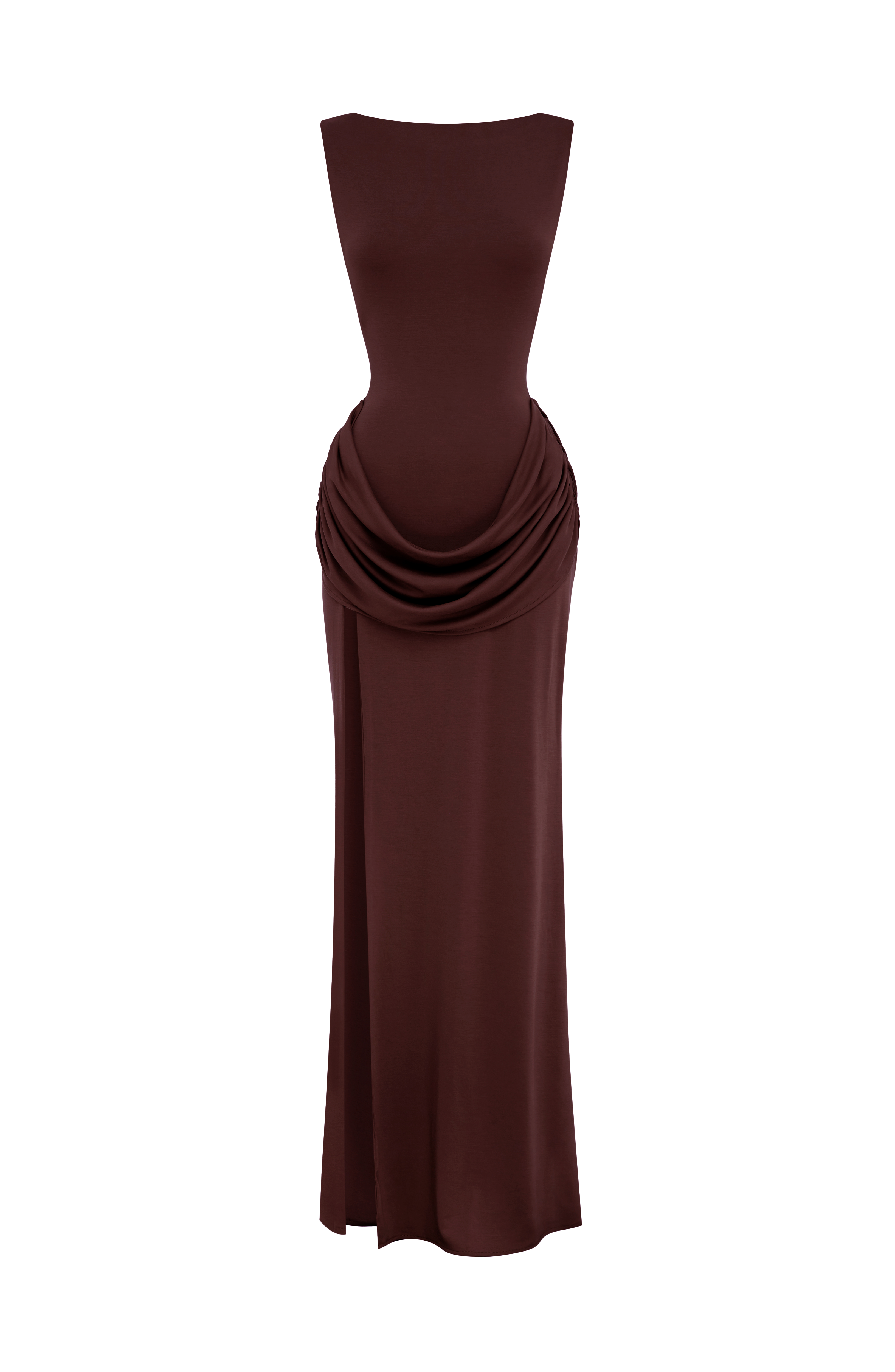 Bruna Maxi Kahverengi Elbise