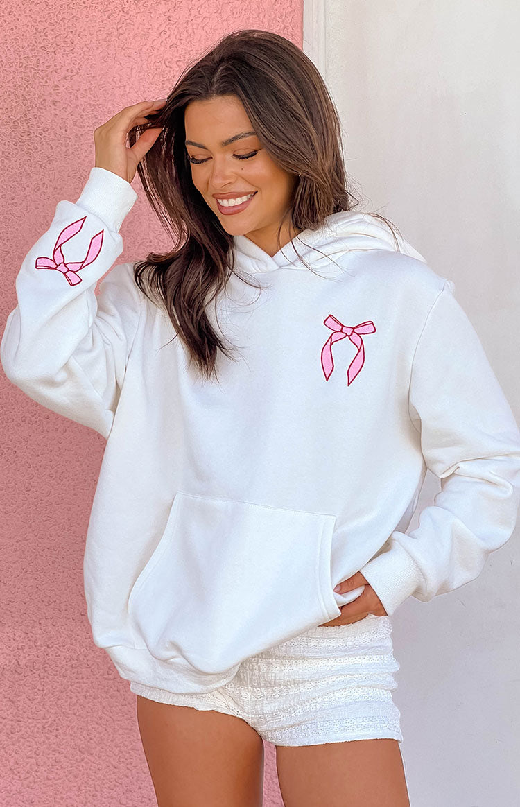 Beyaz Tatlıcı Kapüşonlu Sweatshirt