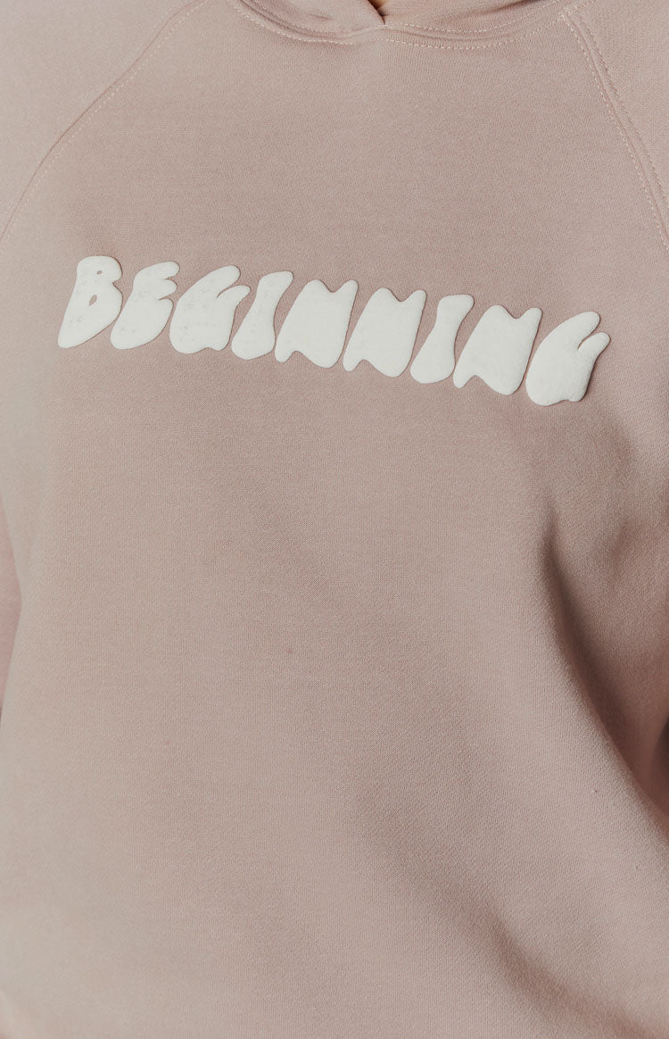 Bej Renk Kapüşonlu Premium Sweatshirt