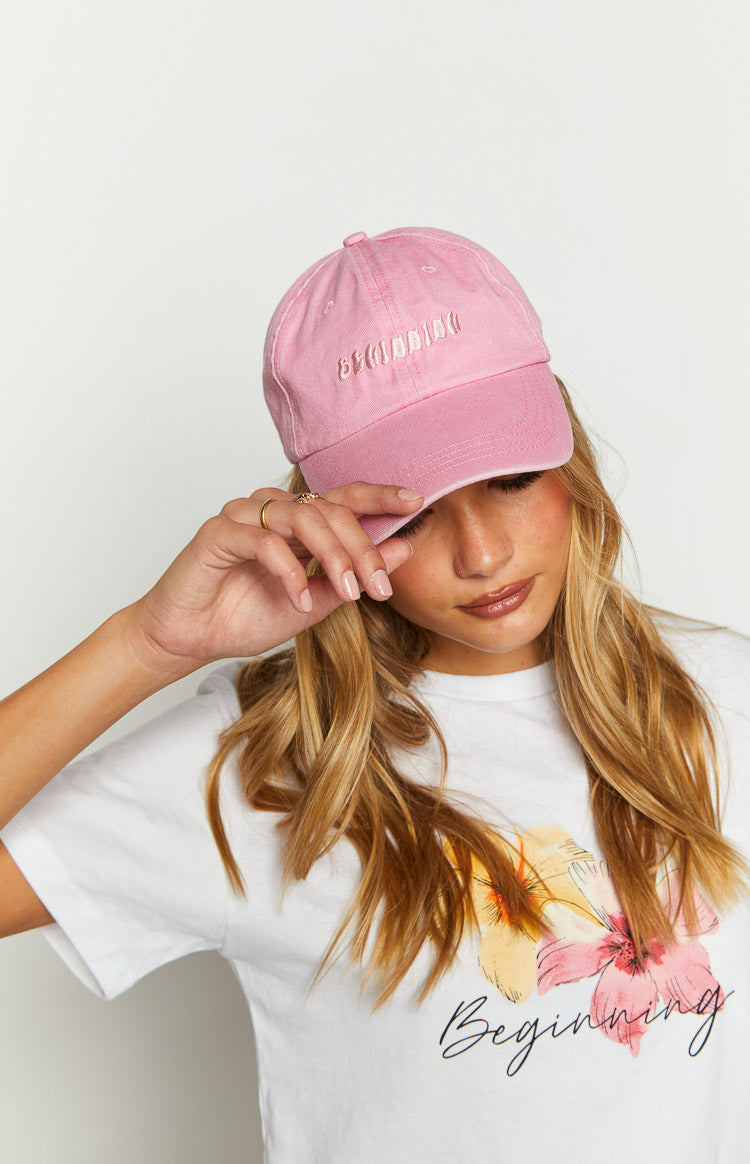 Beginning Boutique Pembe Yıkanmış Şapka