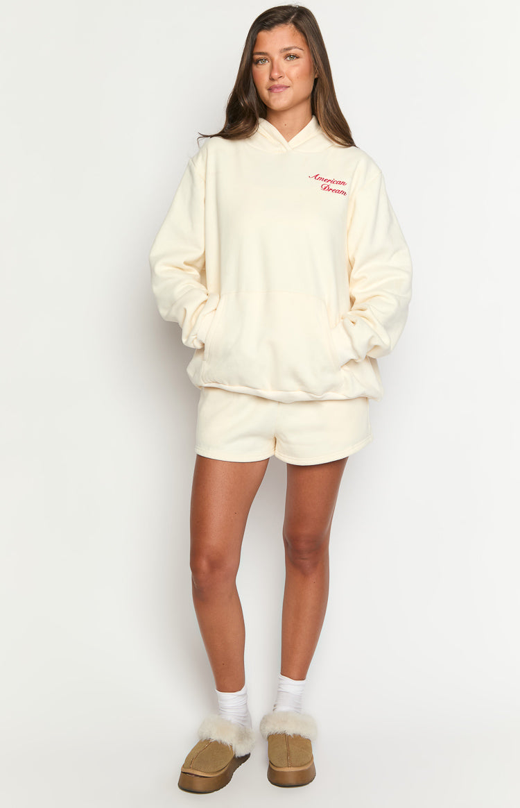 Başlangıç Krem Amerikan Rüyası Kapşonlu Sweatshirt
