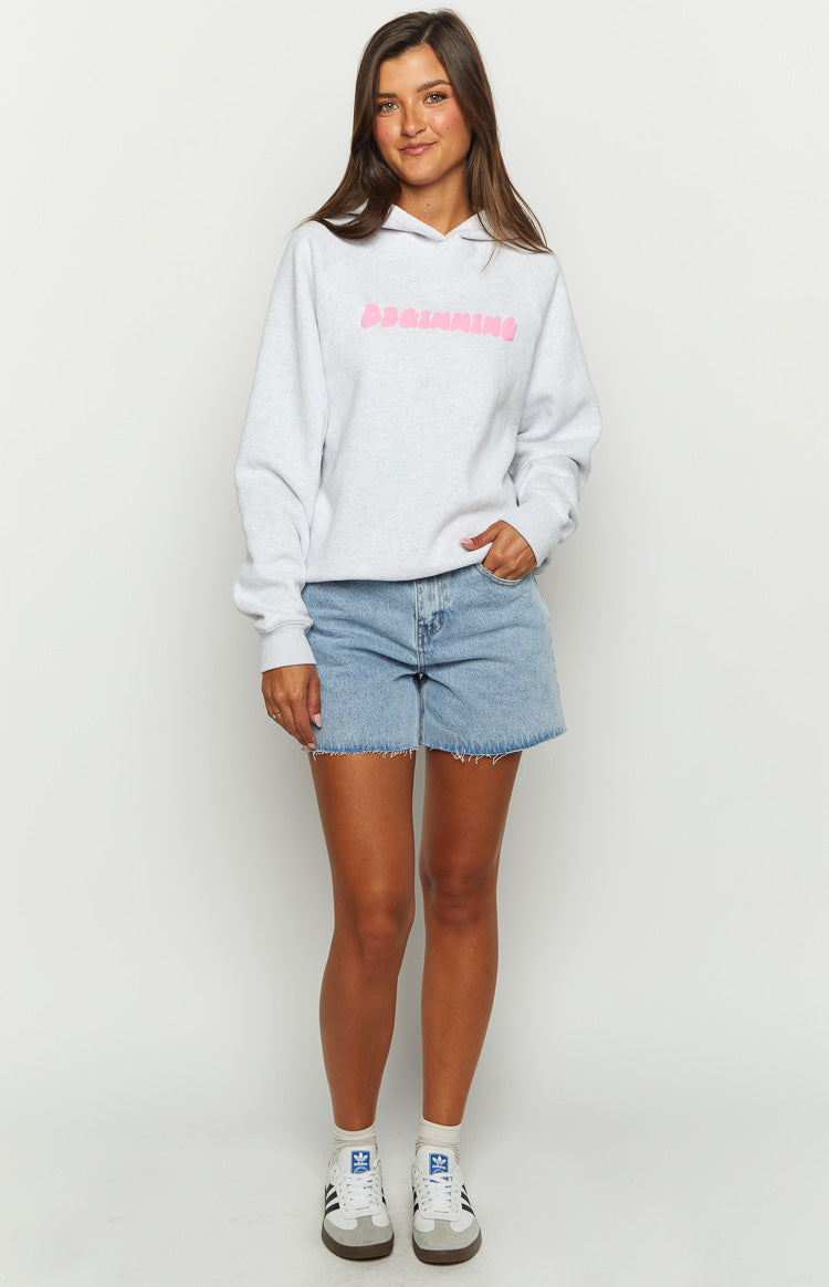 Başlangıç Gri Marl Balon Kapüşonlu Sweatshirt