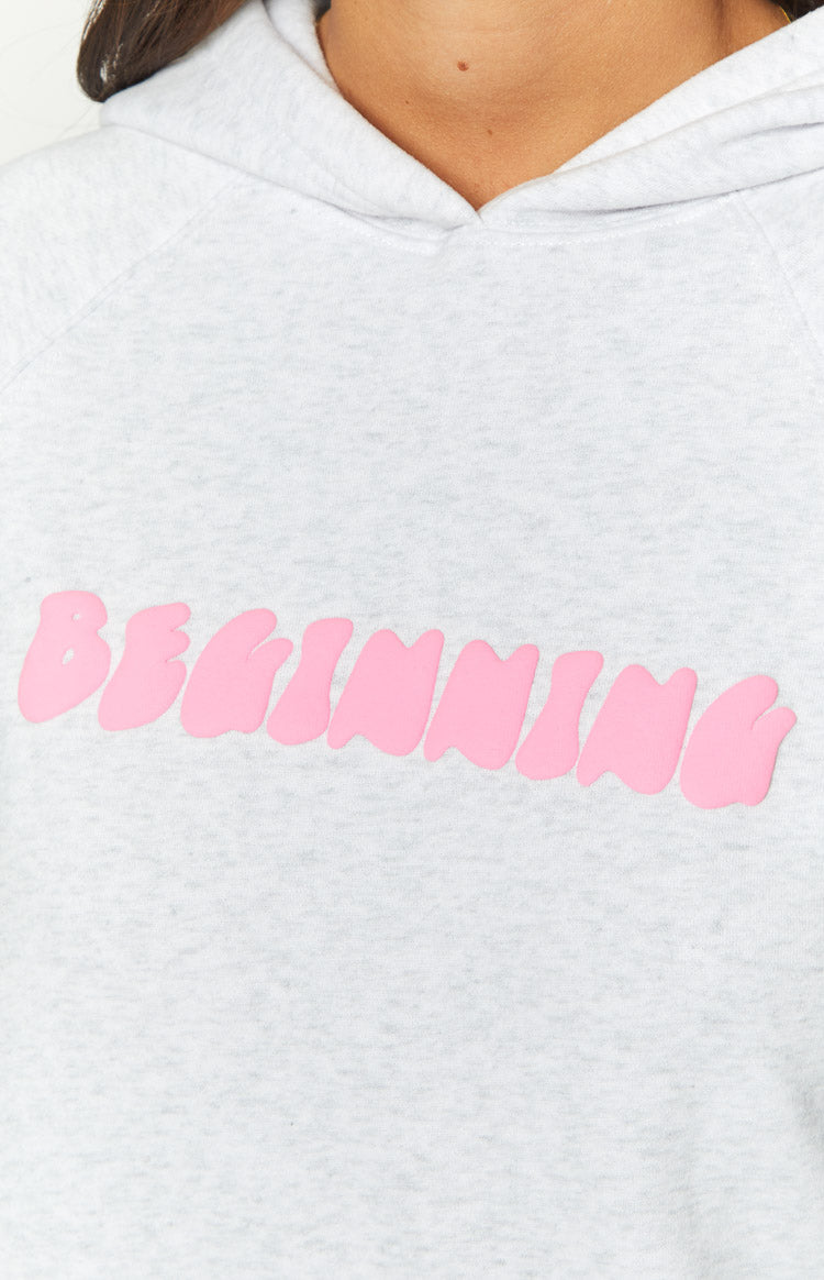 Başlangıç Gri Marl Balon Kapüşonlu Sweatshirt