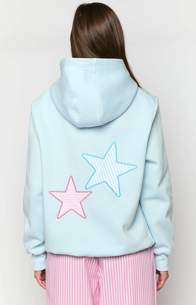 Açık Mavi Yıldız Kapşonlu Sweatshirt