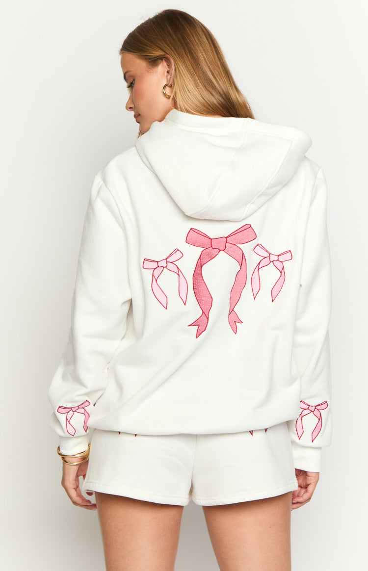 Beyaz Tatlıcı Kapüşonlu Sweatshirt