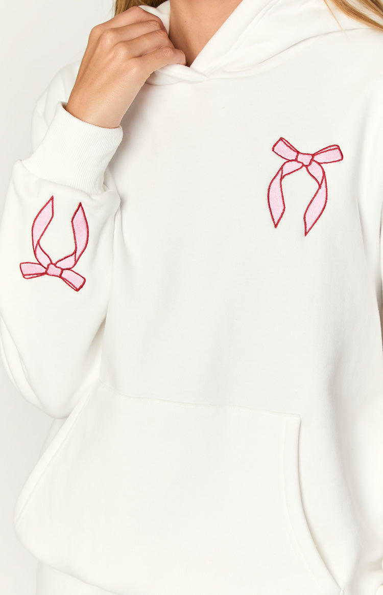 Beyaz Tatlıcı Kapüşonlu Sweatshirt