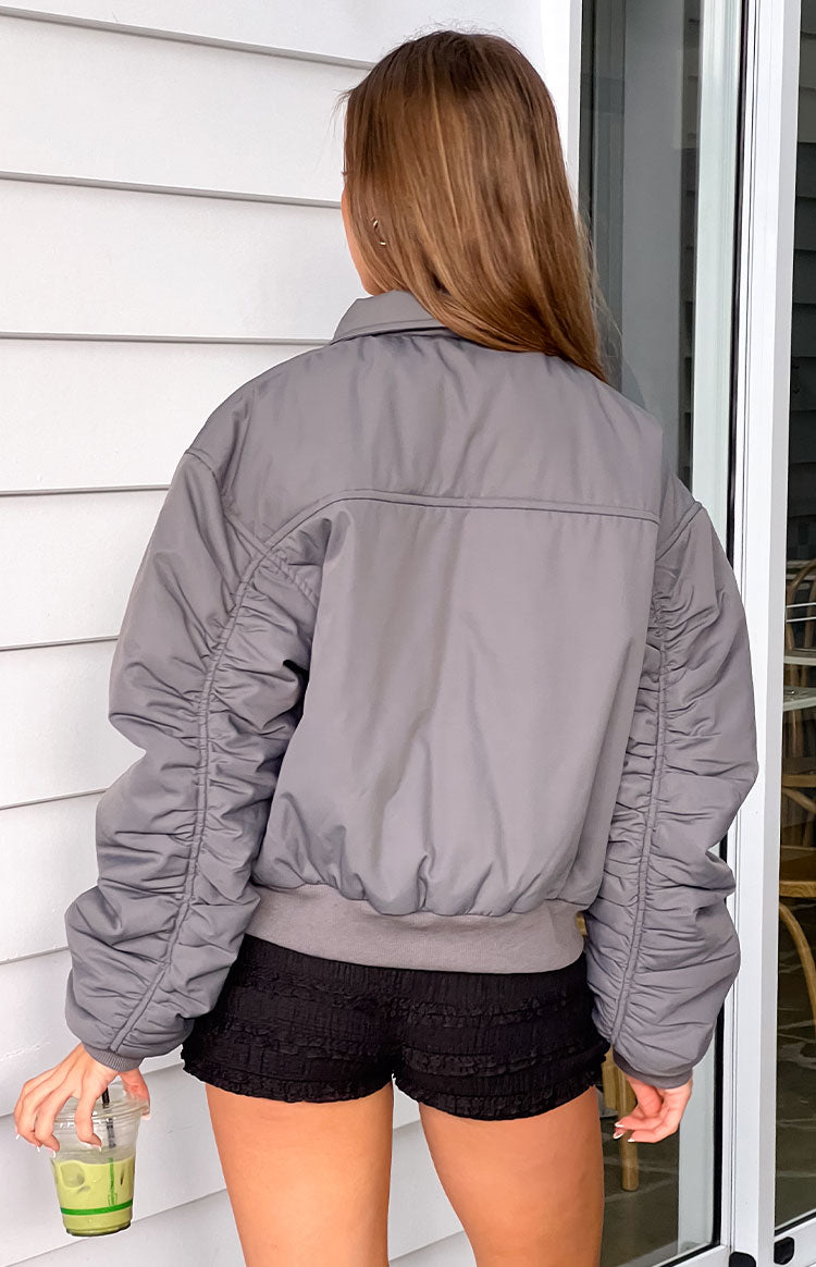 Benson Gri Puff Bomber Ceket