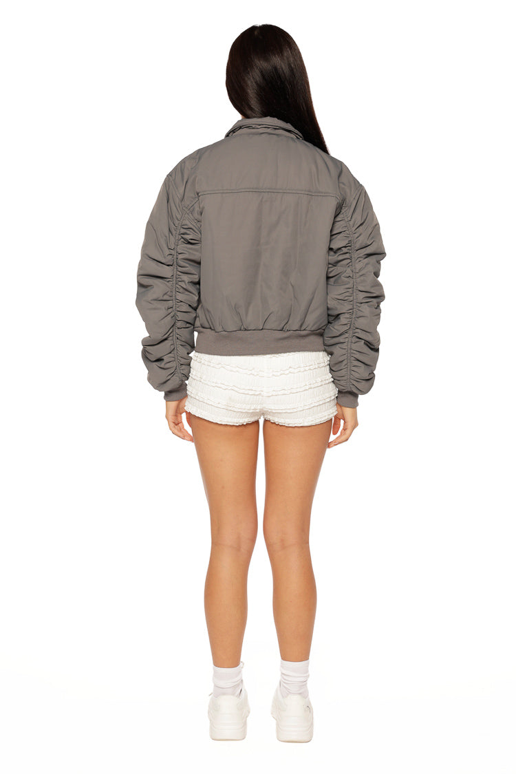 Benson Gri Puff Bomber Ceket