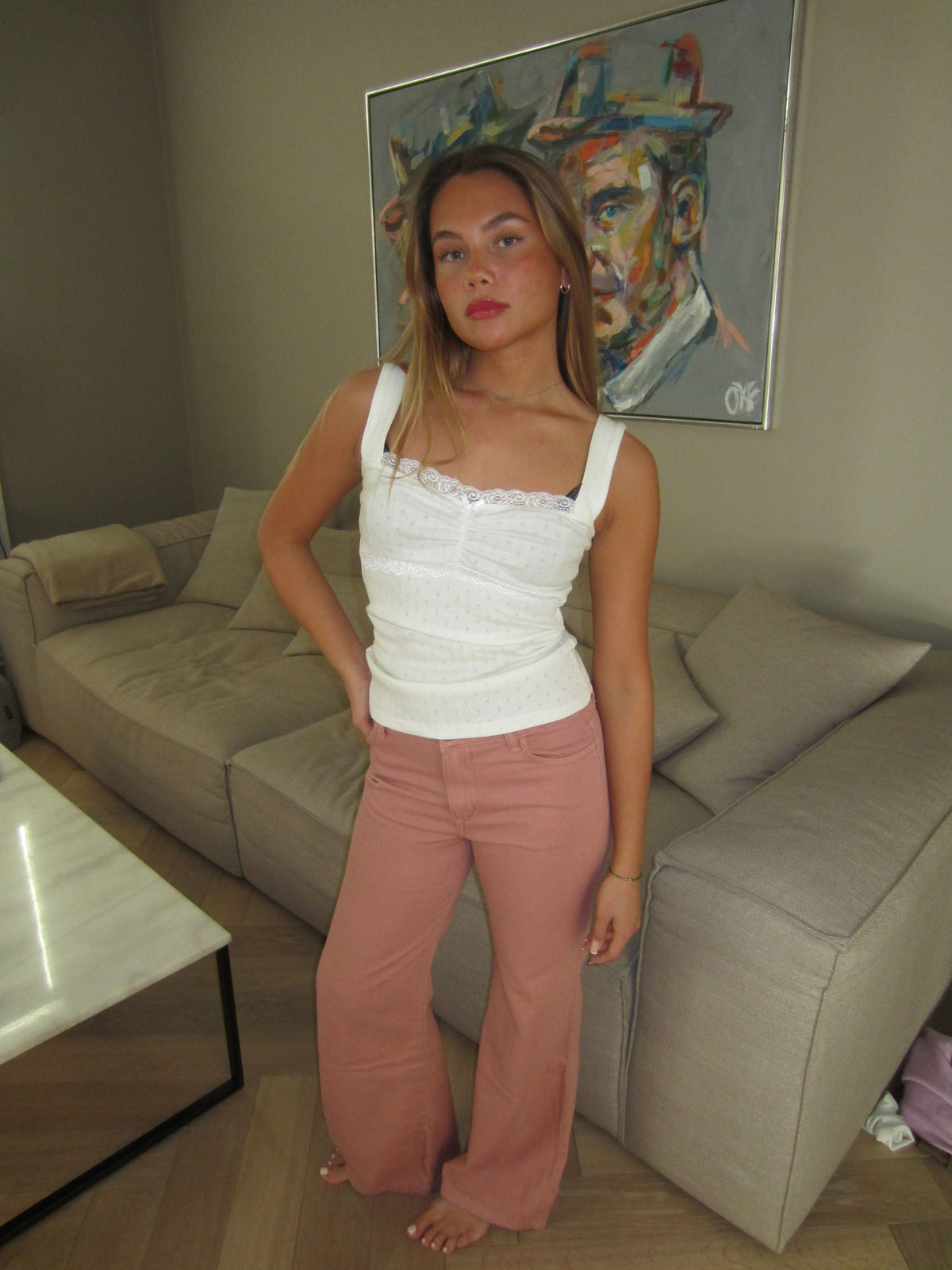 Tanya Kadife Bootcut Pantolon - Şık Pembe Renk