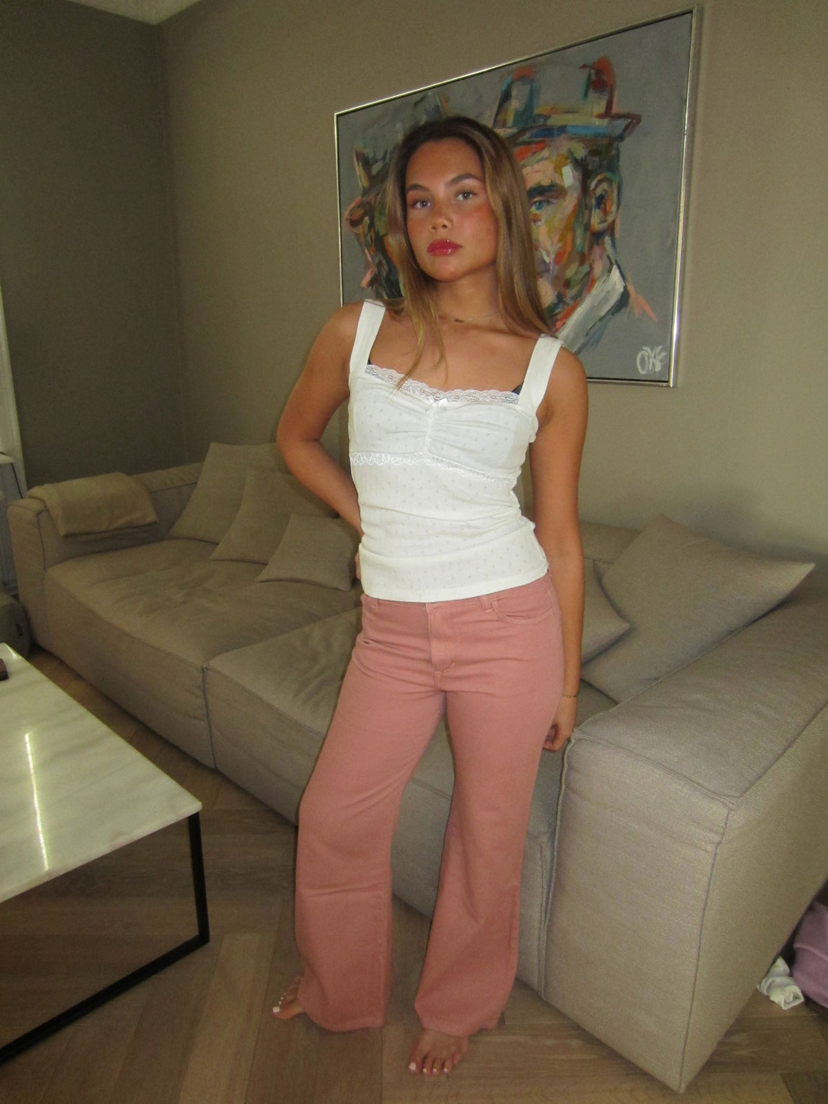 Tanya Kadife Bootcut Pantolon - Şık Pembe Renk