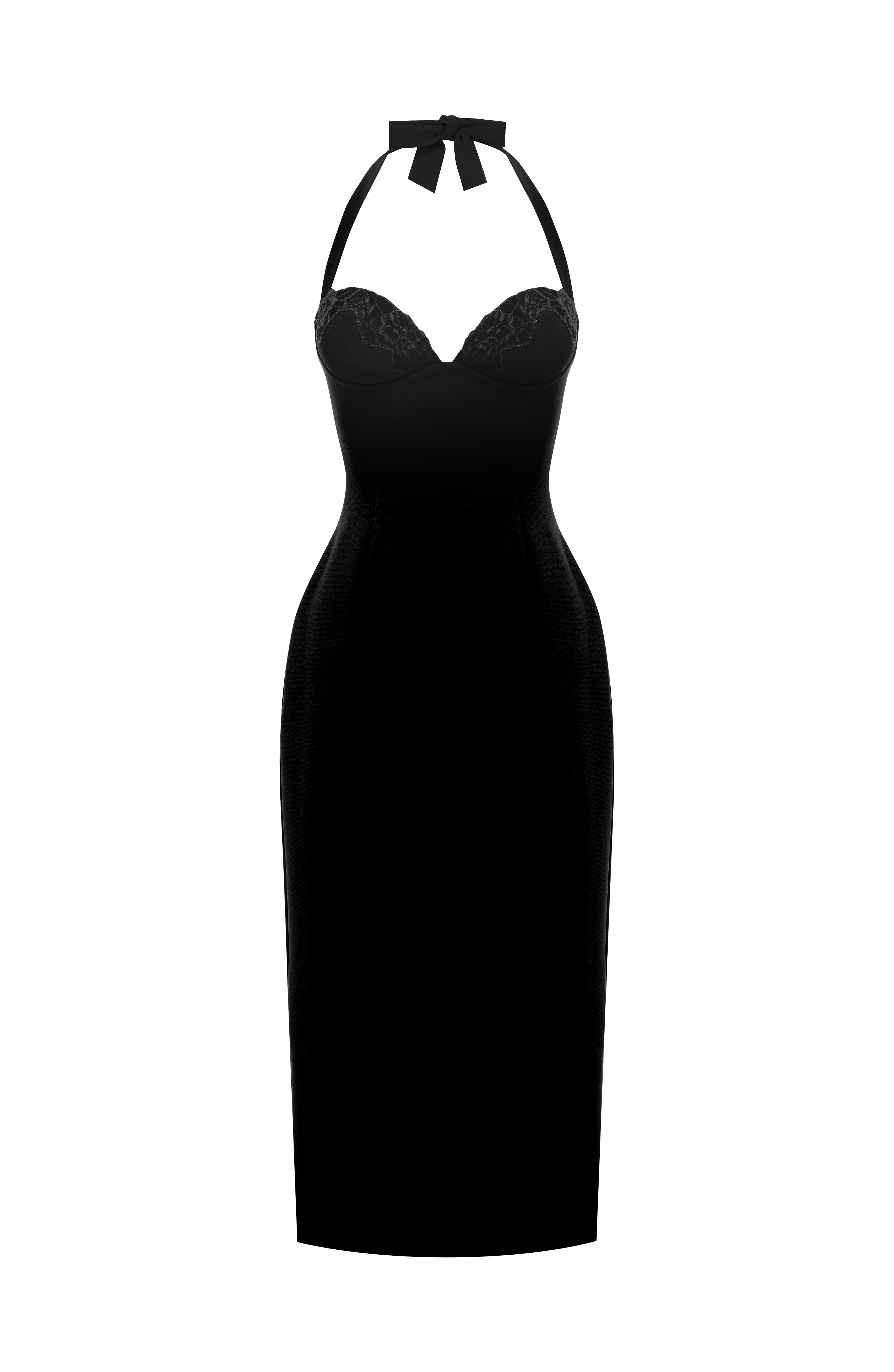 Siyah Cassia Midi Elbise