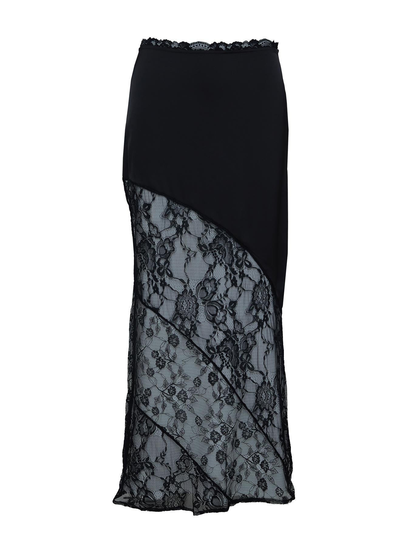 Castelli Siyah Dantel Maxi Etek