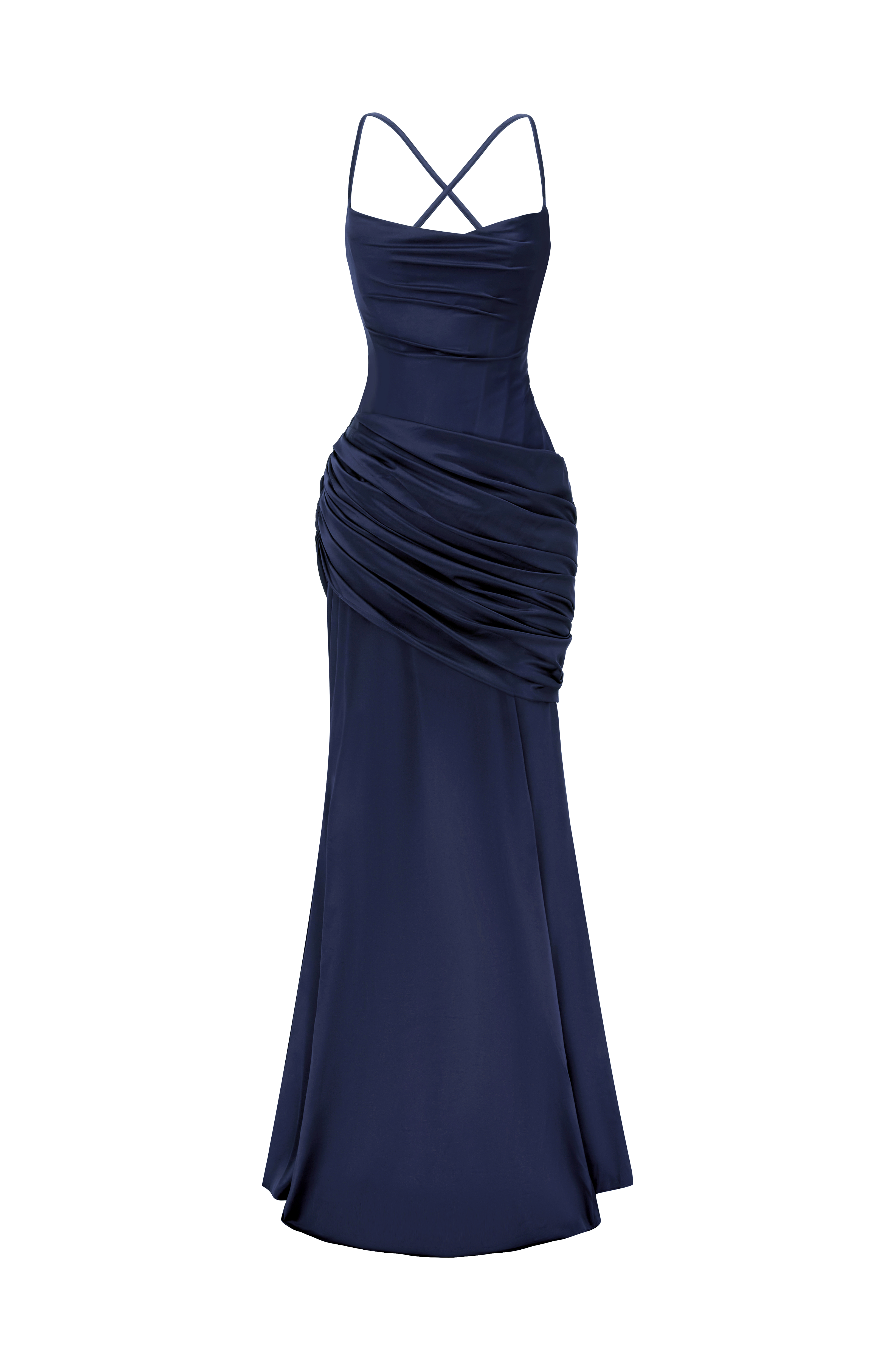 Connie Lacivert Maxi Elbise
