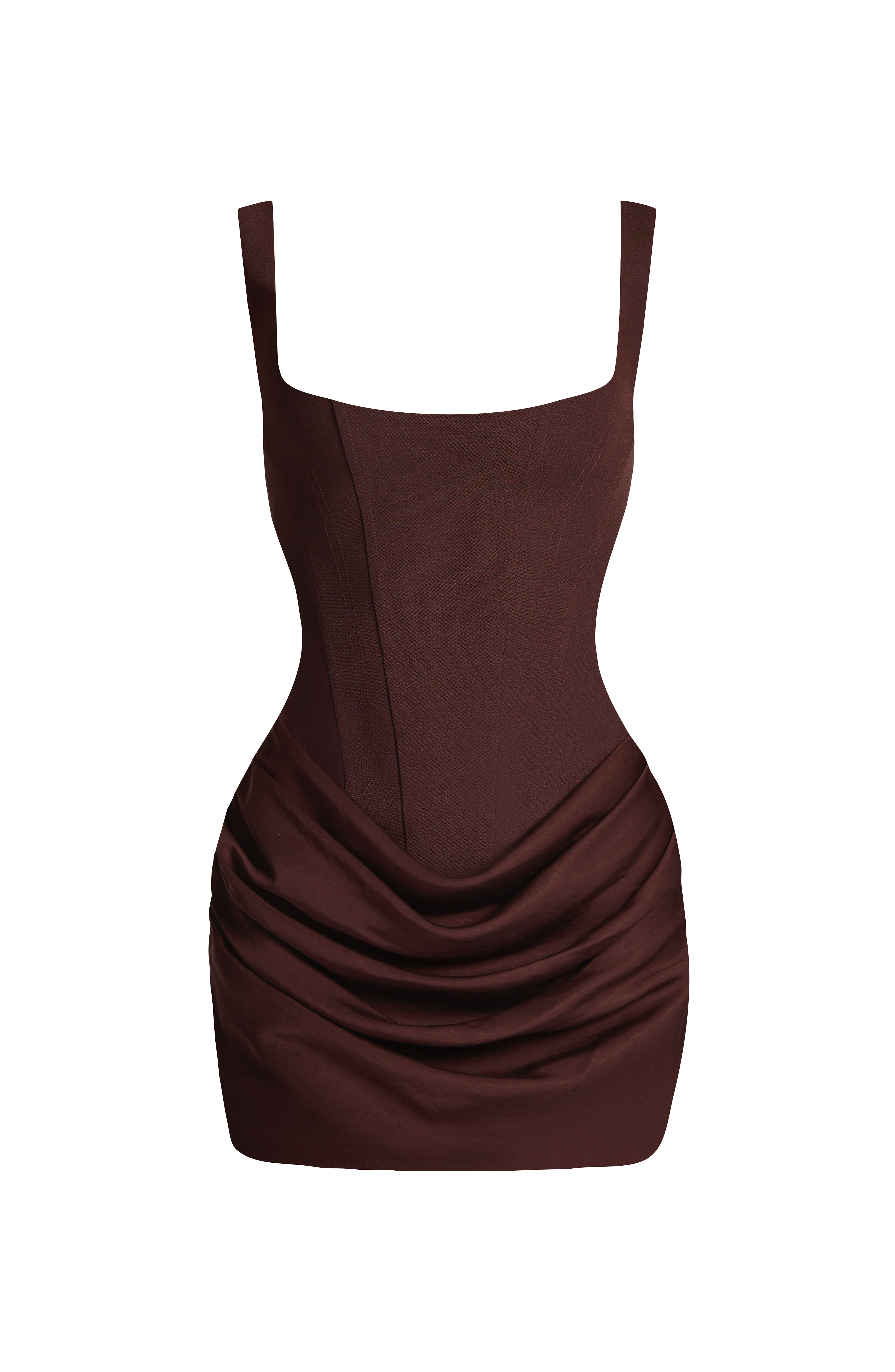 Cornelia Mini Elbise - Kahverengi Erikal Modeli
