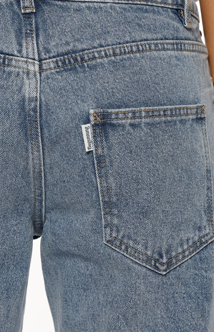 Charli Orta Yıkama Düşük Bel Bol Paça Denim Jean