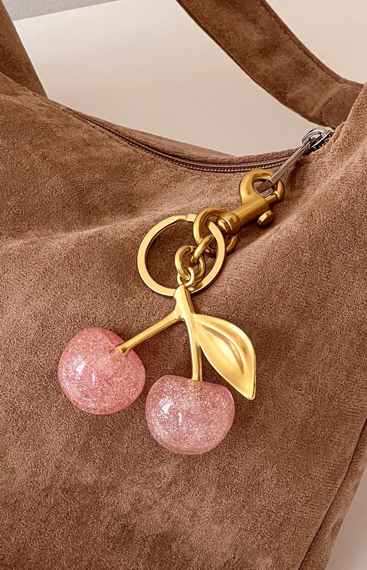 Pembe Işıltılı Kiraz Anahtarlık