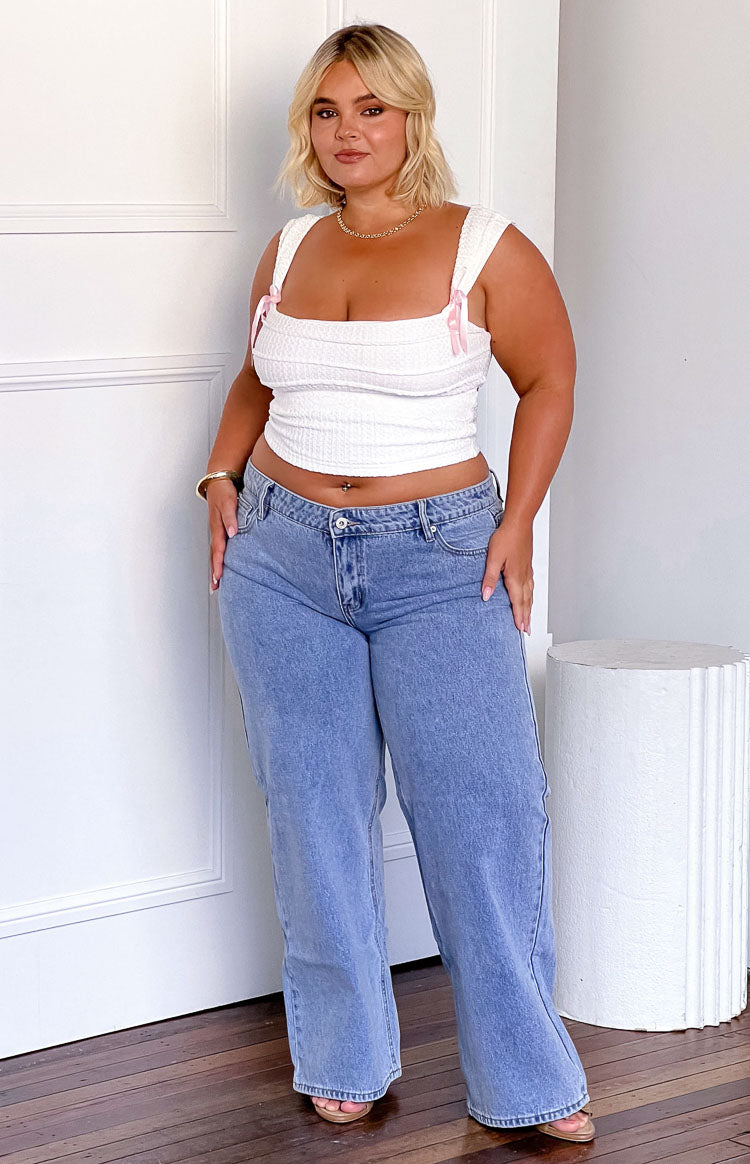 Clara Yıldız Orta Yıkama Düşük Bel Denim Pantolon