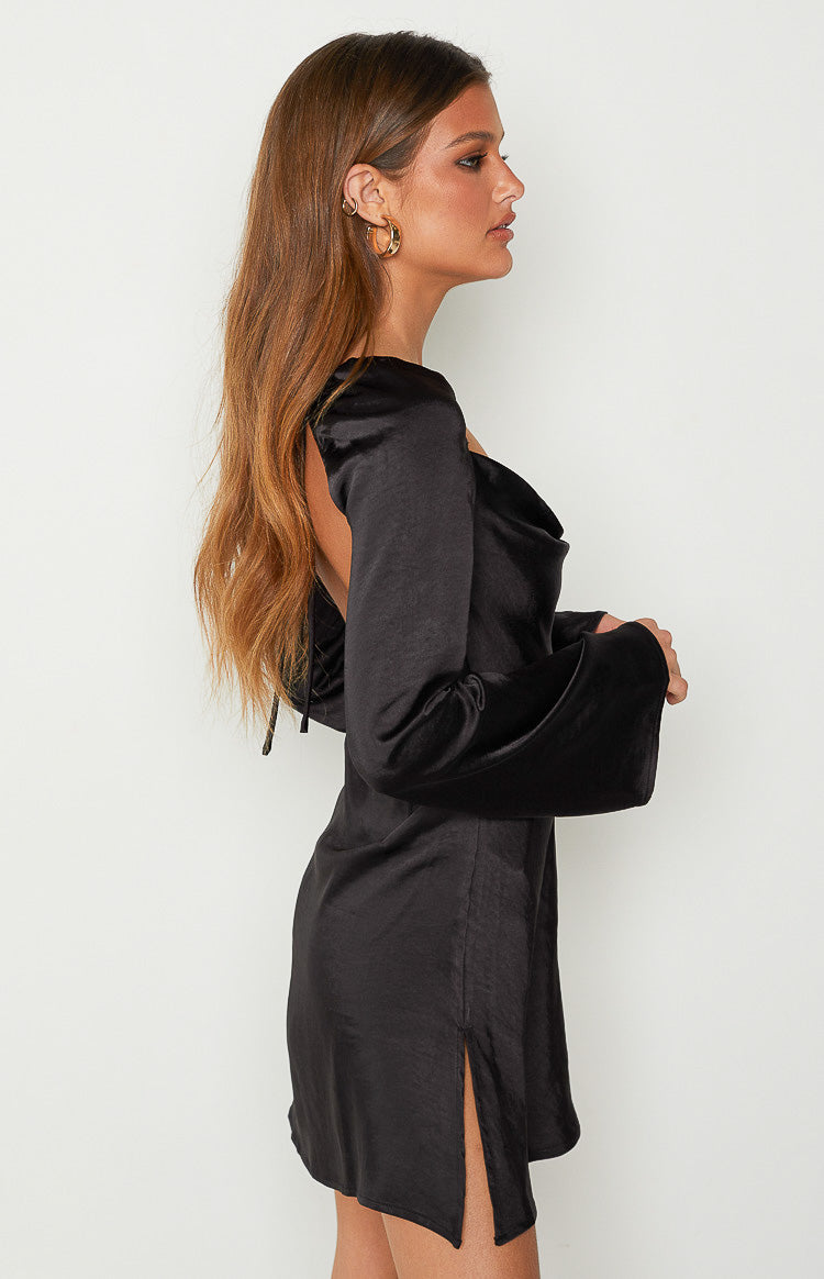 Marienne Siyah Mini Elbise