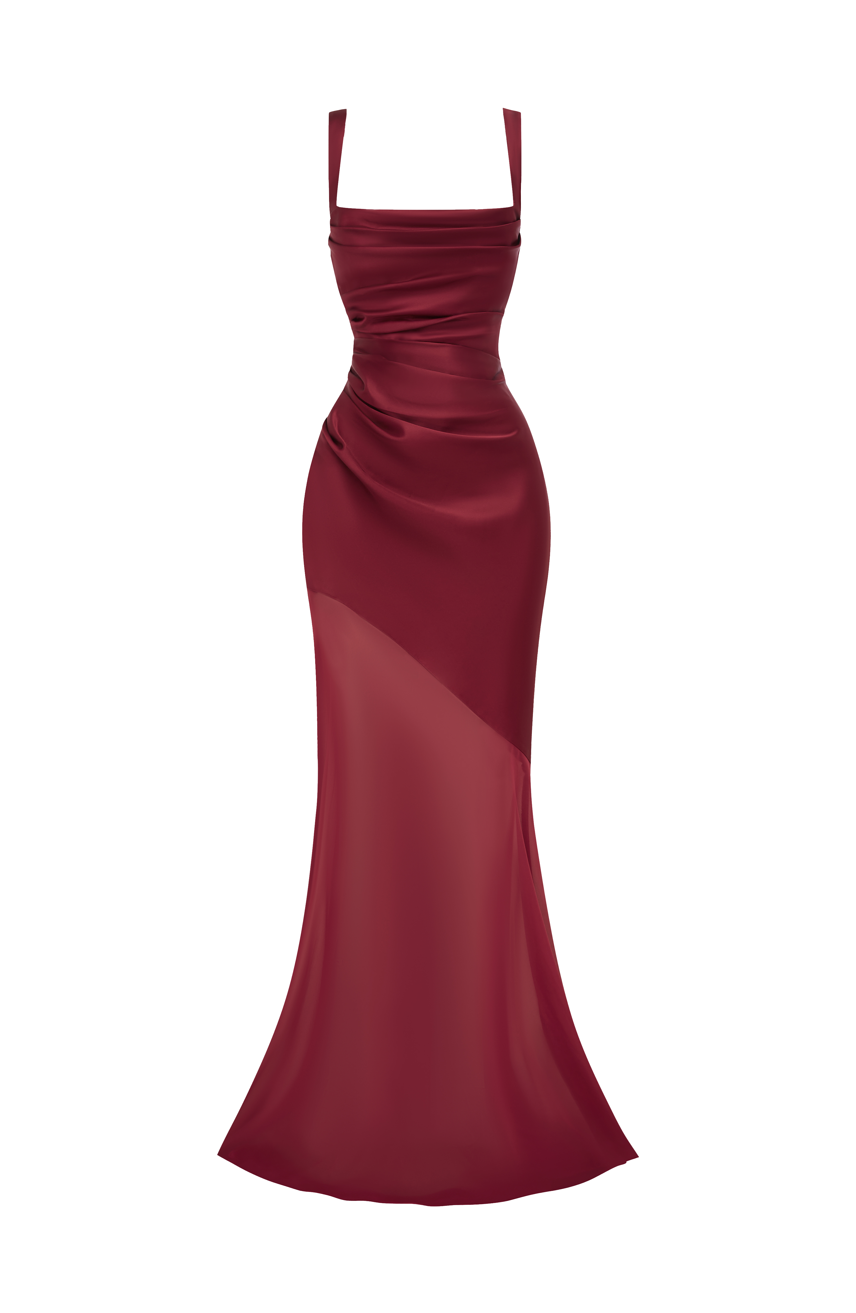 Bordo Eliza Maxi Elbise