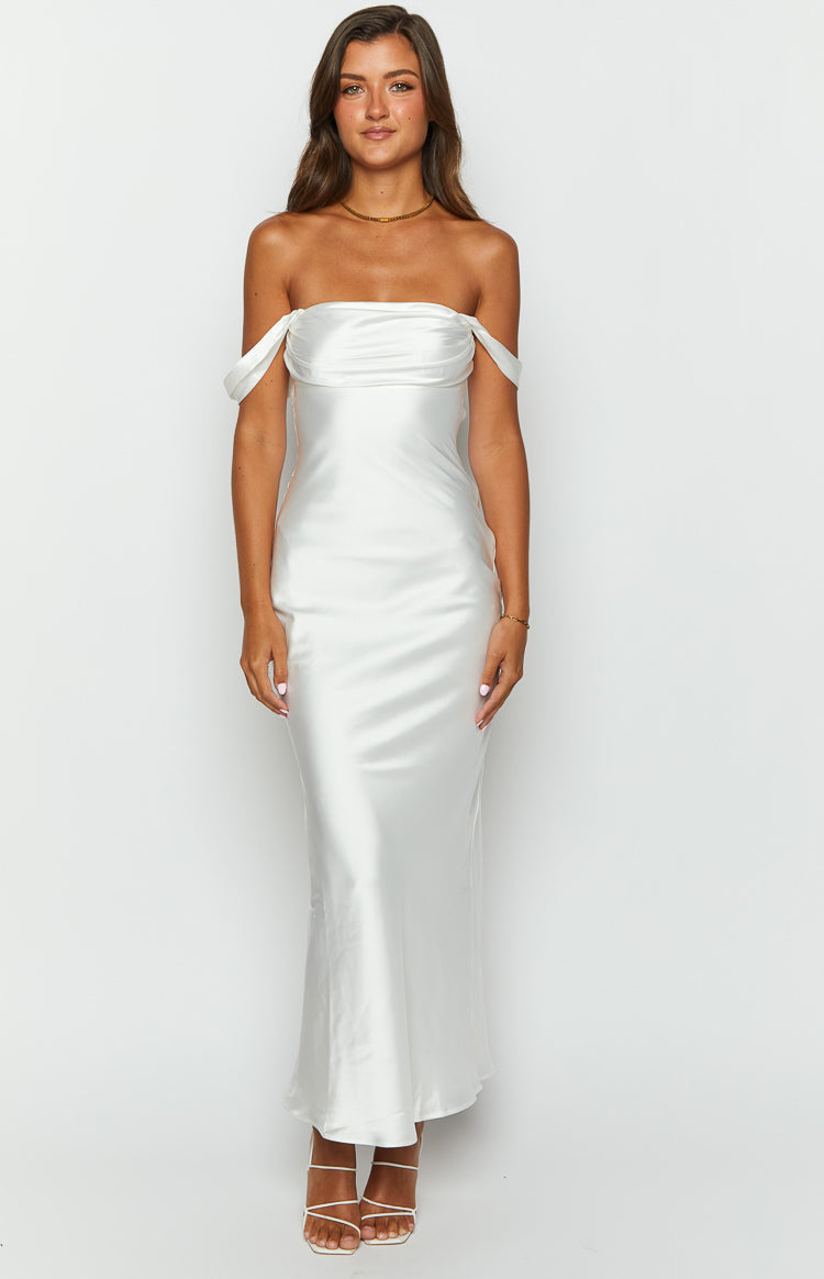 Off Shoulder Beyaz Elbise