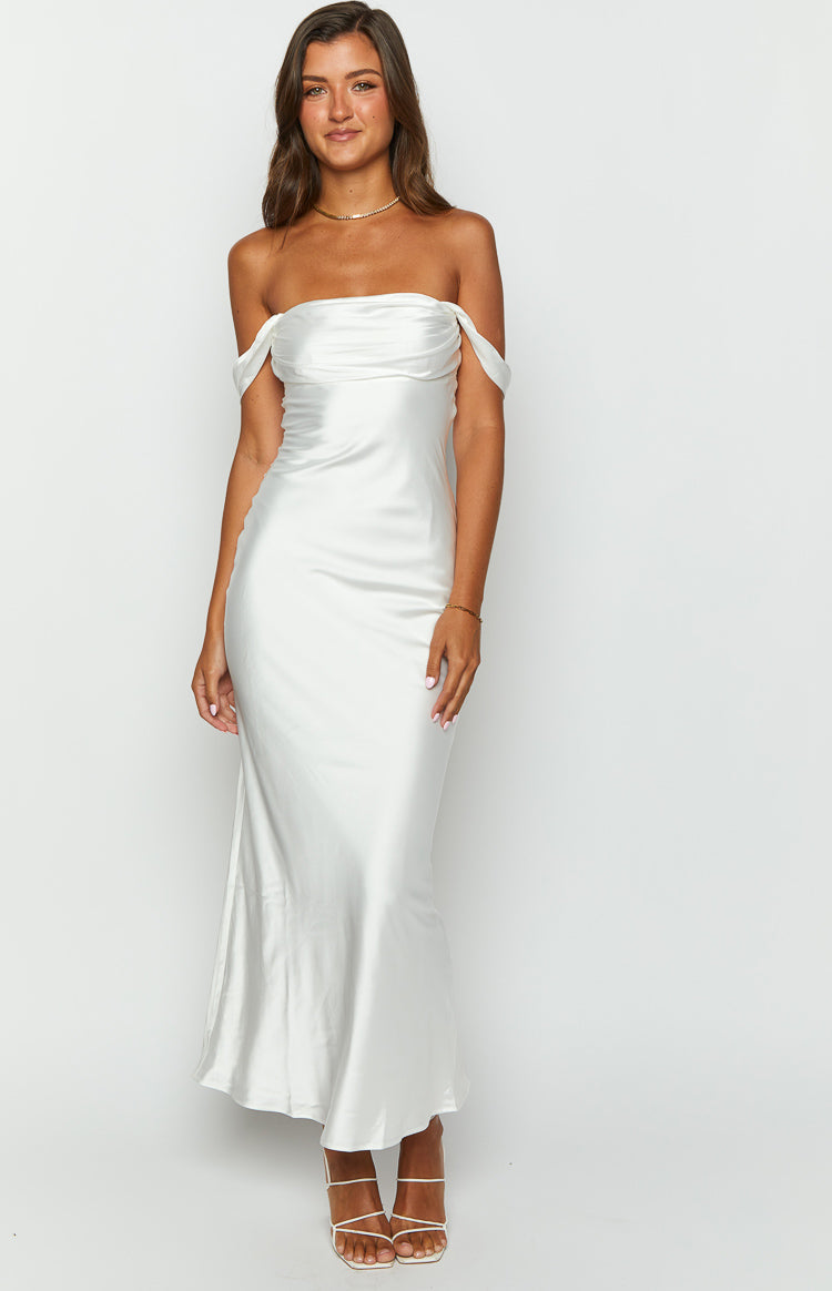 Off Shoulder Beyaz Elbise