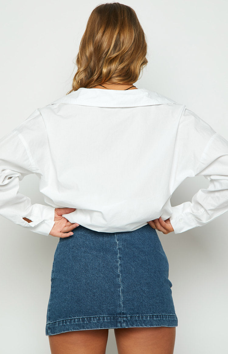 Elouise Tokalı Denim Mini Etek