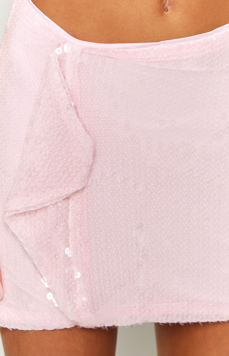 Şık Pembe Pullu Mini Etek - Moda Melodisi