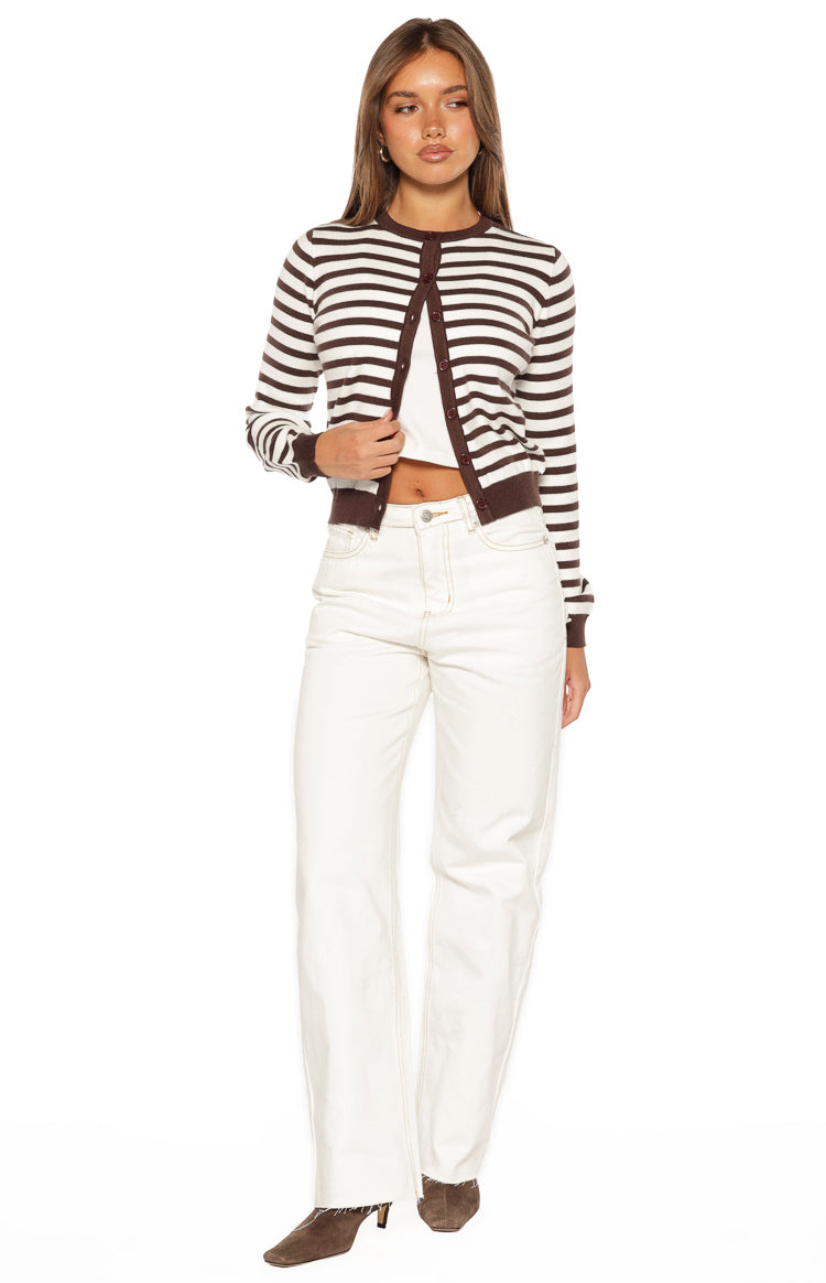 Felix Kabarık Kenar Beyaz Denim Pantolon