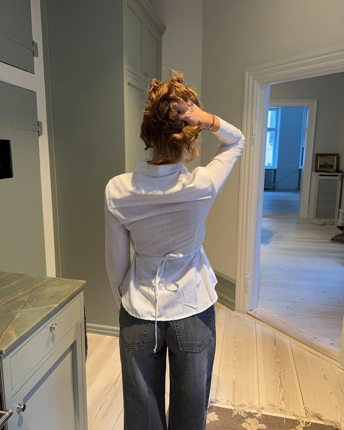Alberte Slim Fit Beyaz Gömlek - Gümüş