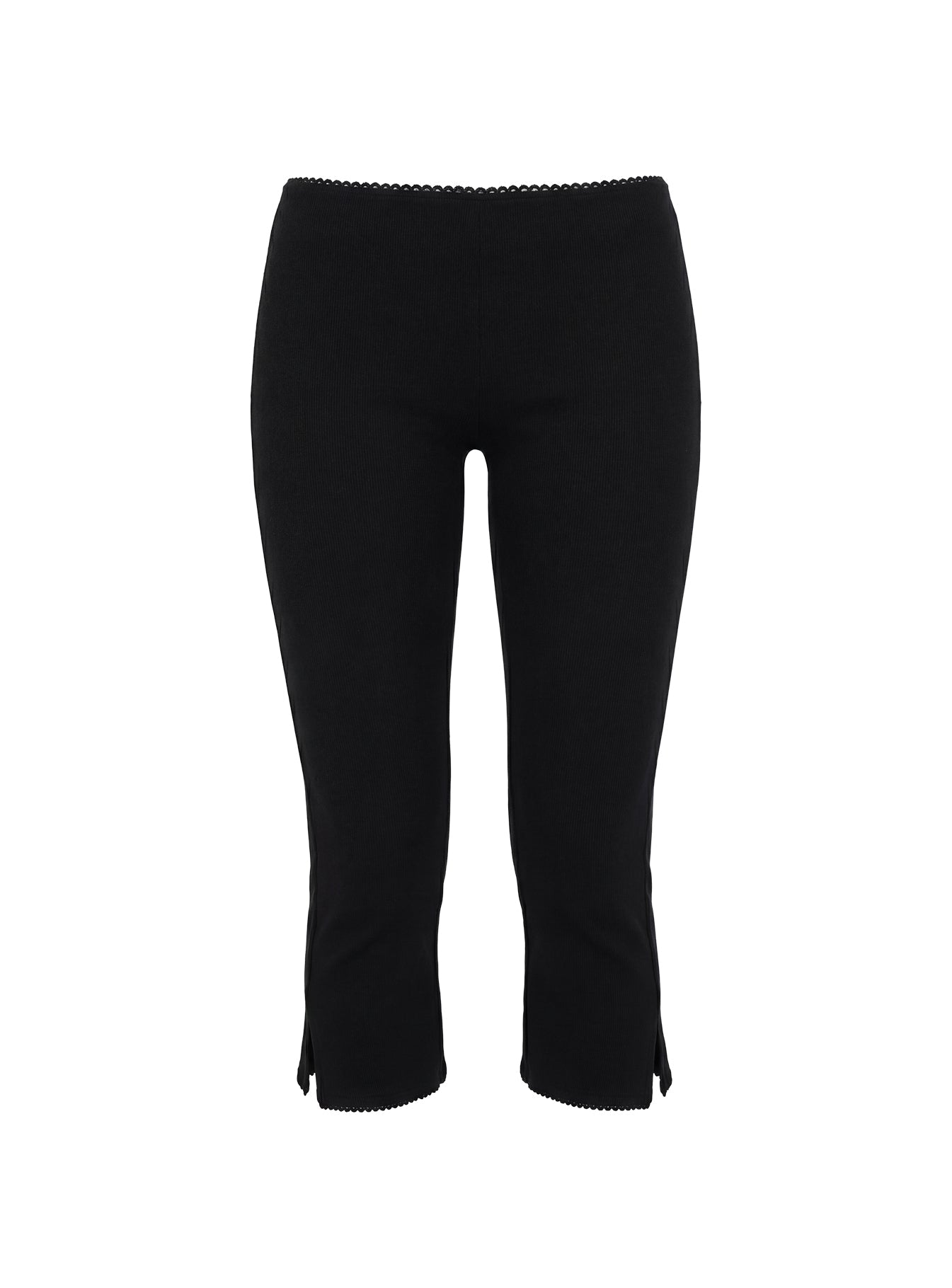 Baseline Siyah Fitilli Capri Pantolon
