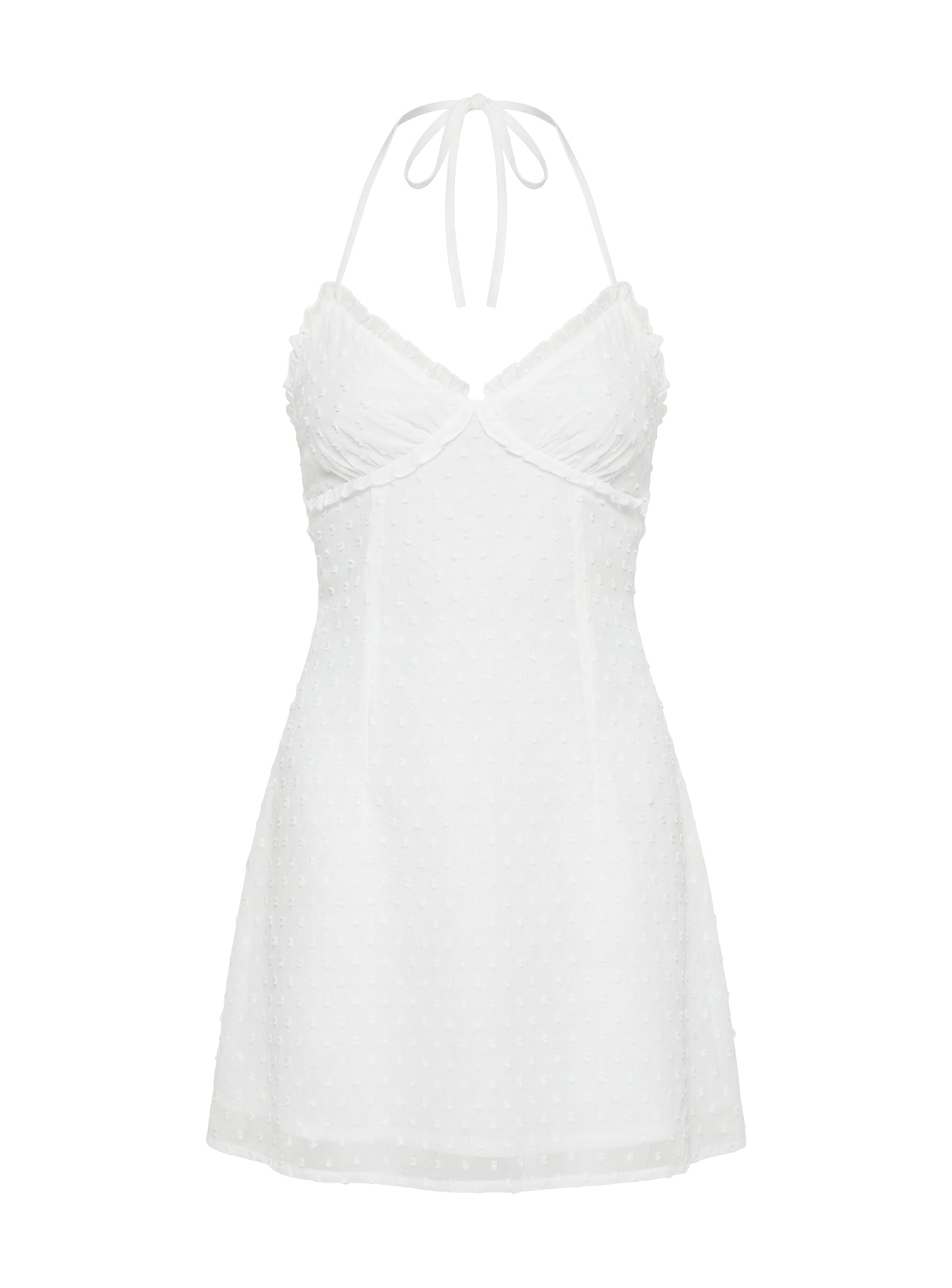 Beyaz Melek Antics Halter Mini Elbise
