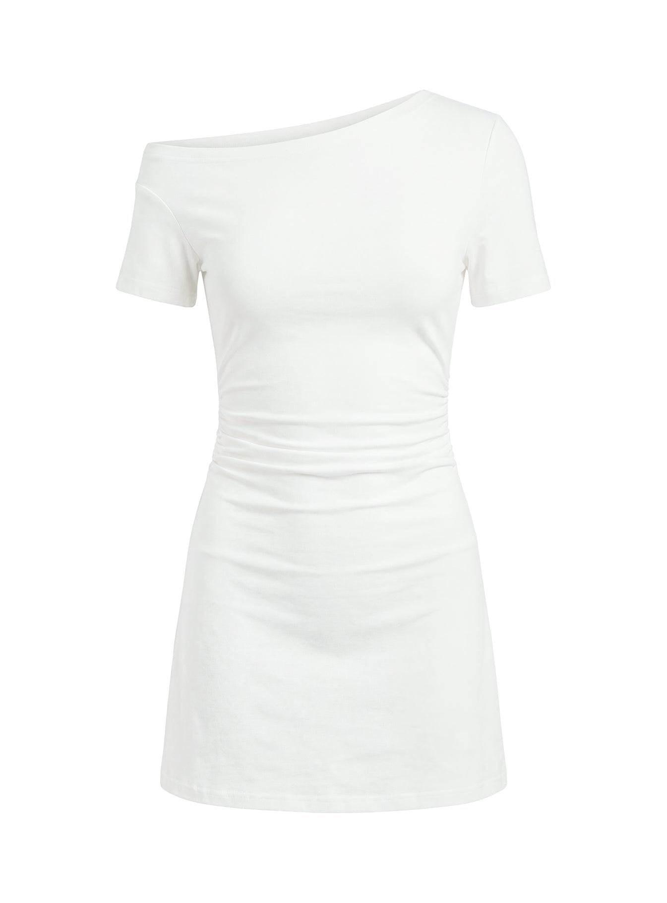 Avriana Askısız T-Shirt Mini Elbise - Beyaz