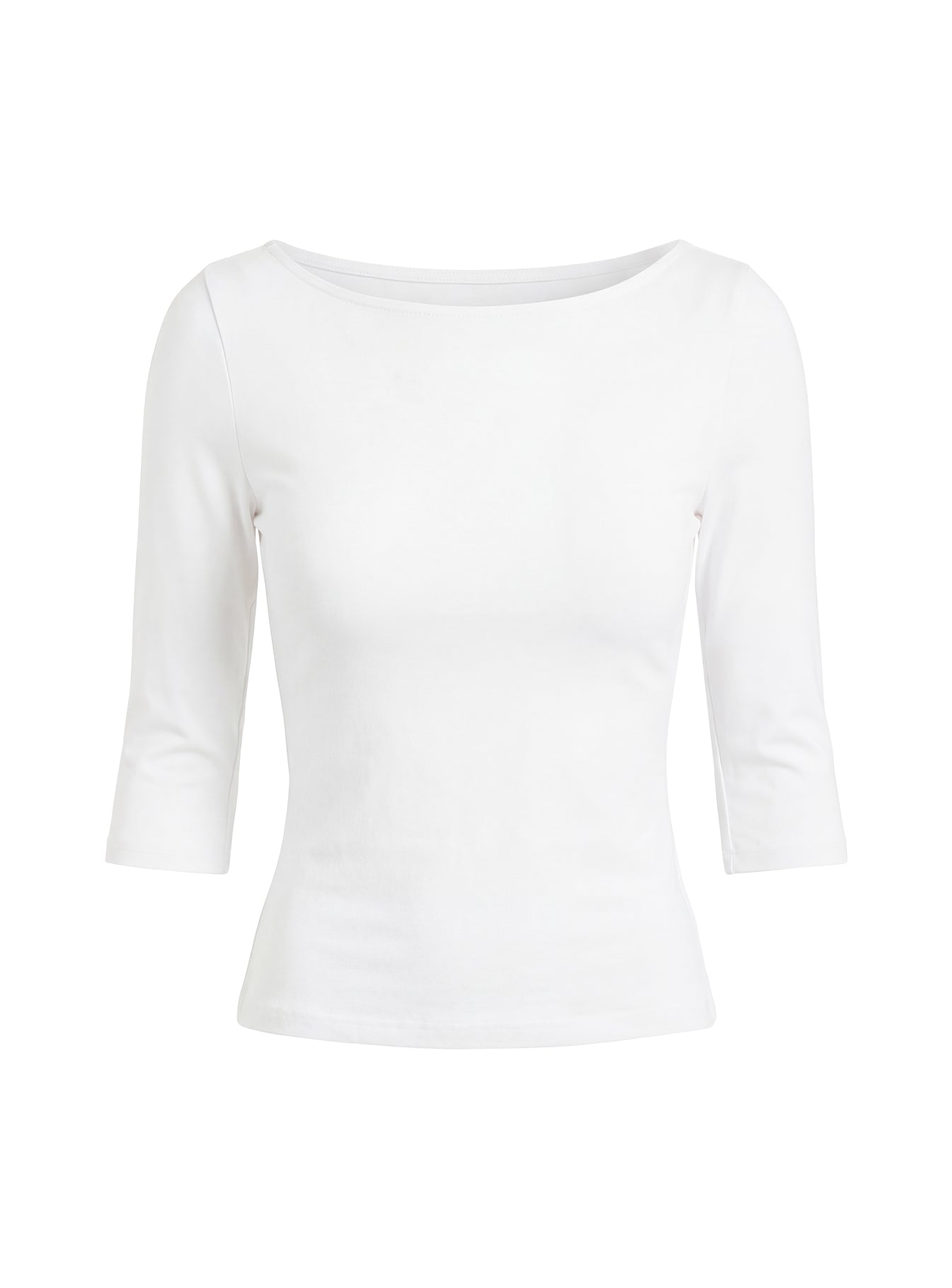 Beyaz 3/4 Kol Botneck Bluz