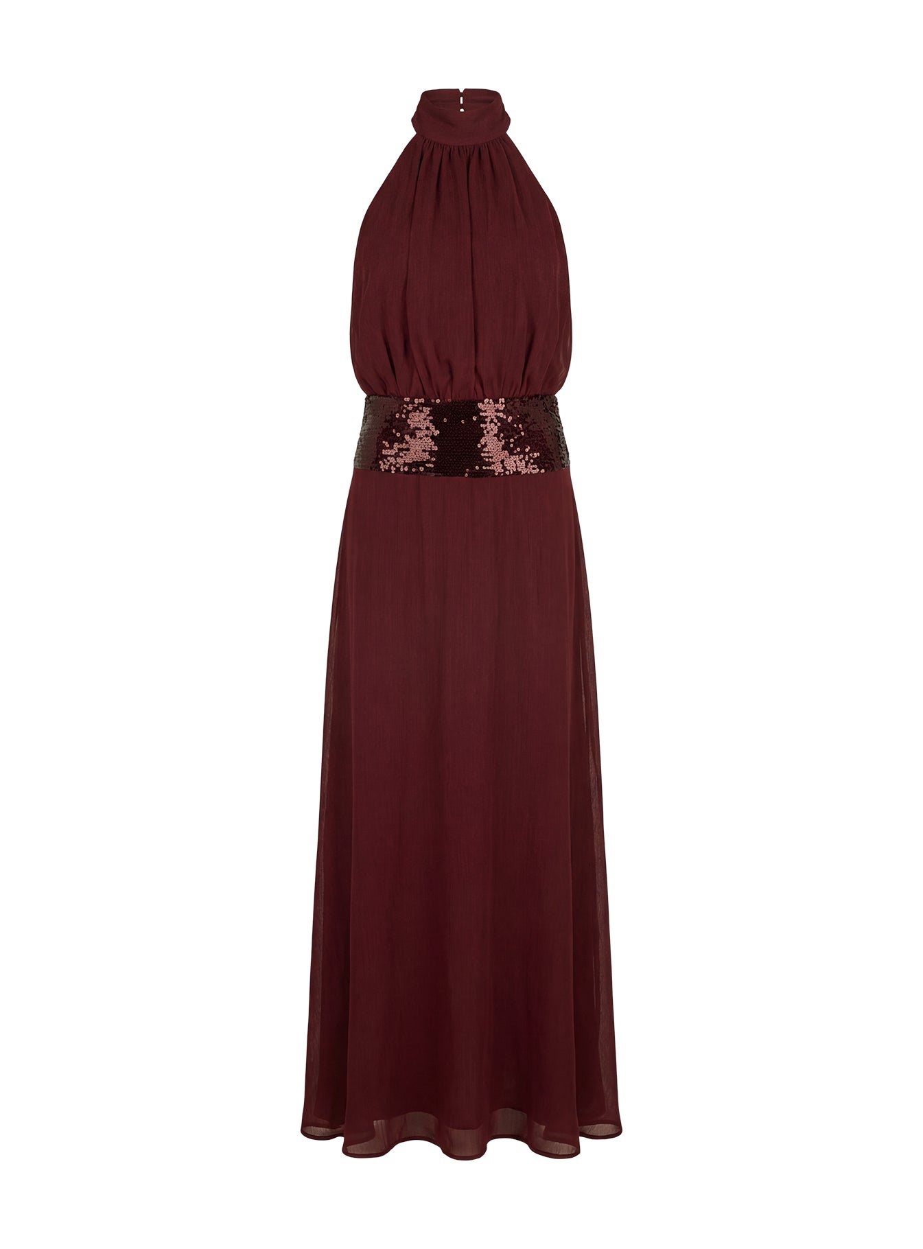 Darwinn Bordo Düşük Bel Payet Maxi Elbise
