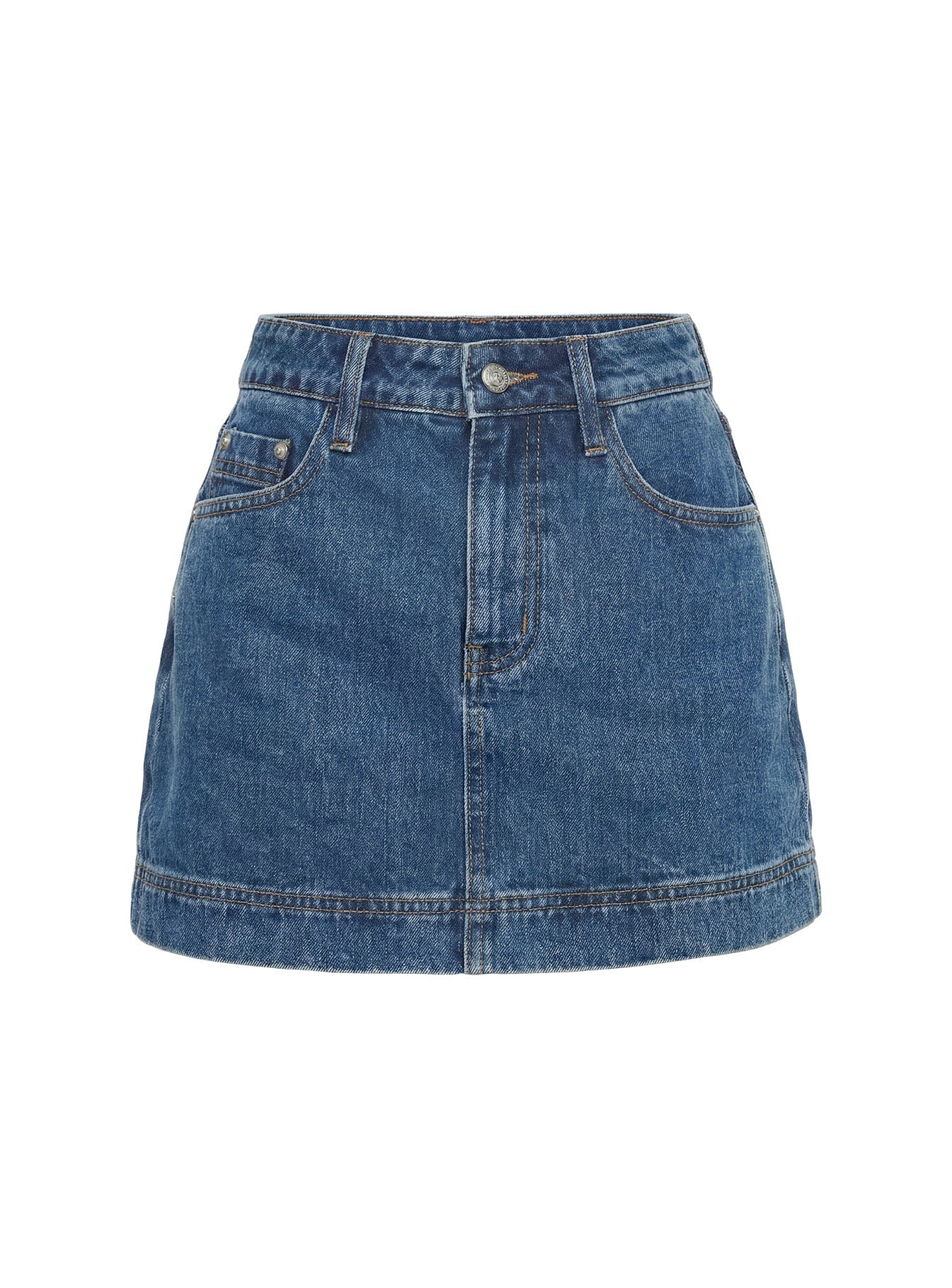 Gazelle Orta Yıkama Denim Şort Etek - Küçük Beden