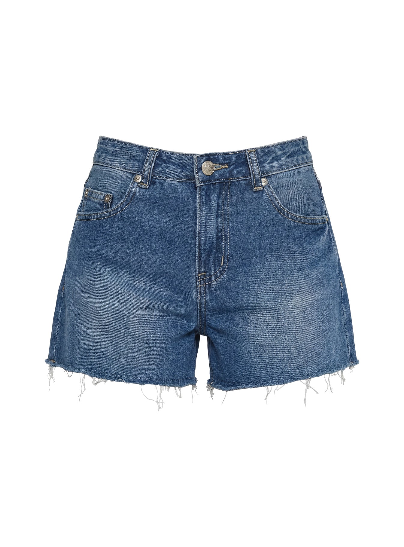 Mackenza Orta Bel Orta Mavi Denim Şort