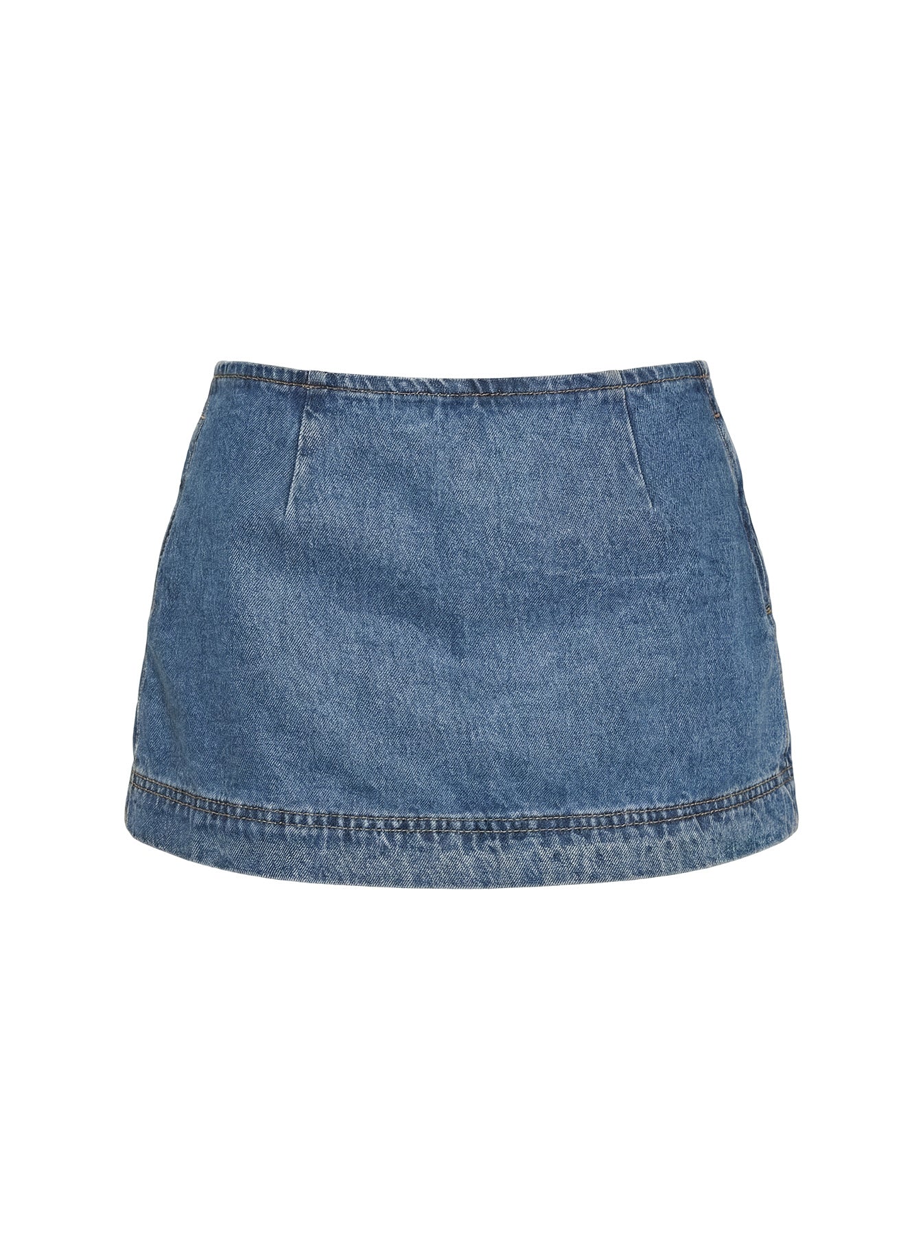 Stefenie Orta Yıkama Denim Şort Etek