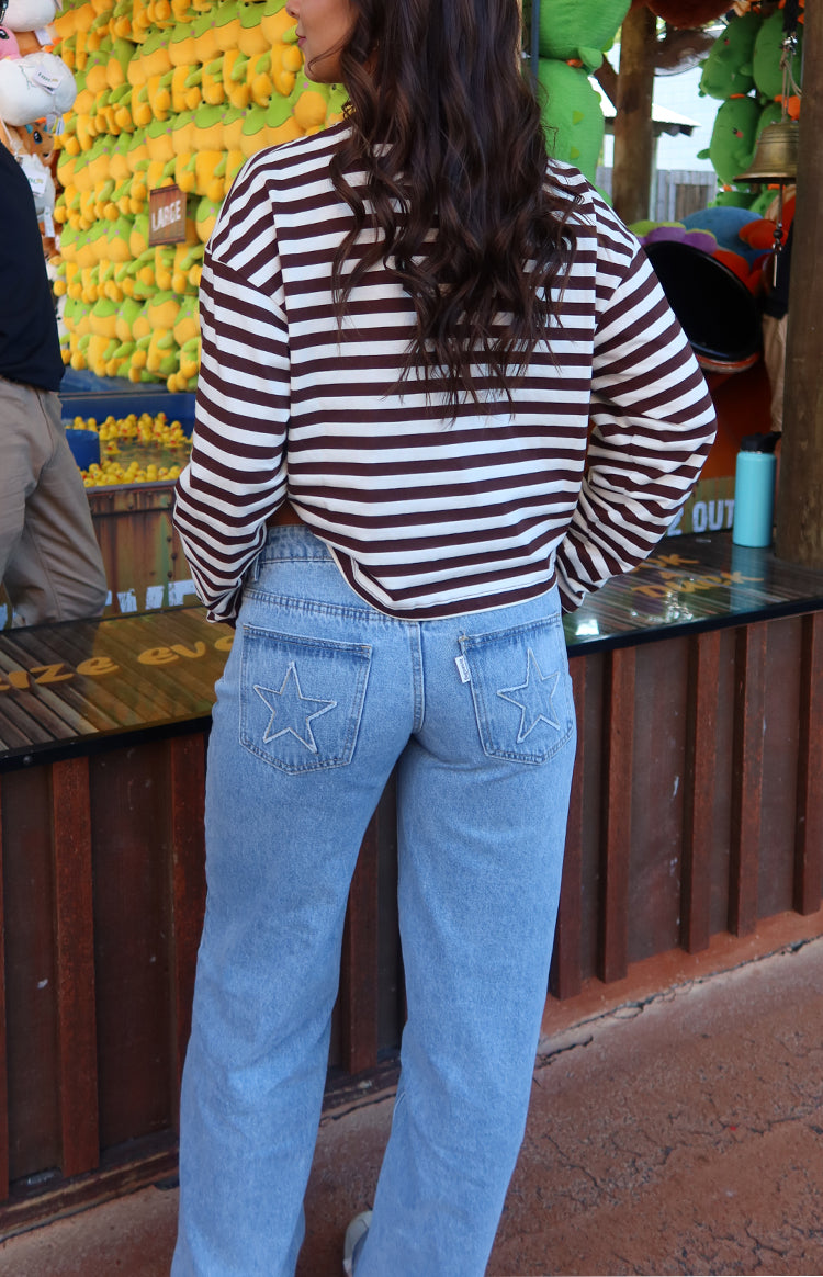 Clara Yıldız Açık Mavi Denim Düşük Bel Kot Pantolon