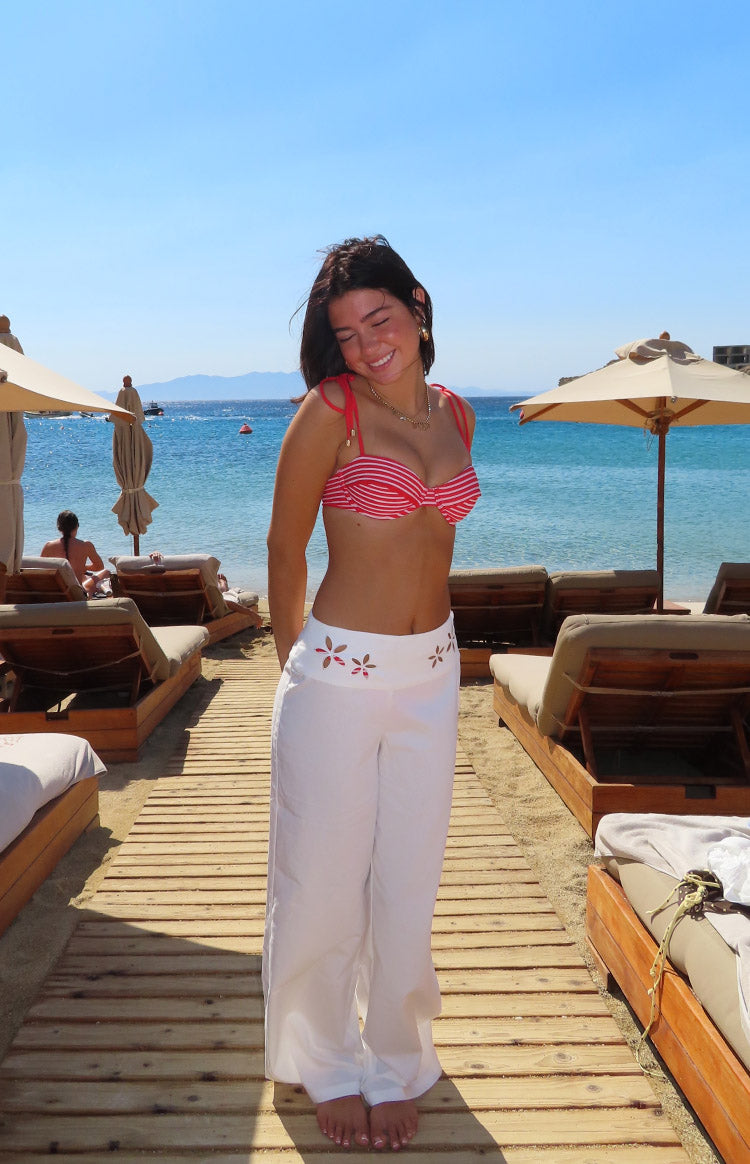 9.0 Swim Bianca Kırmızı Çizgili Bikini Üstü - Şık ve Rahat